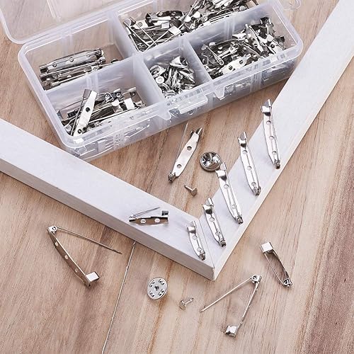 Miniatura 3 de KISSITTY 130 unidadescaja de 0.787 in, 0.984 in, 1.260 in, 1.378 in, 1.496 in, broches de seguridad con 20 juegos de pines de solapa para uso en