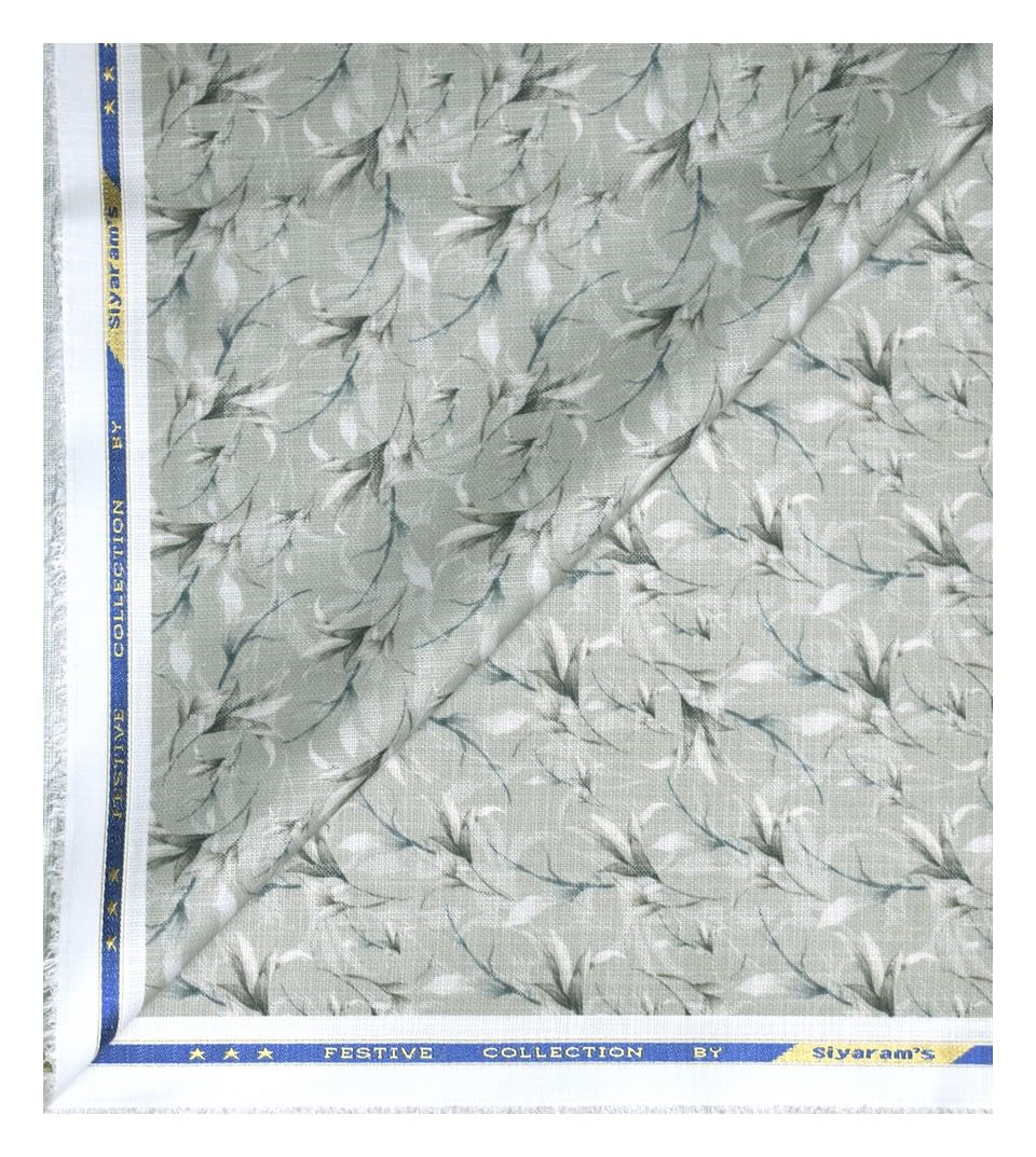 siyaram's festive collection printed pattern with hemp blended Green (Sage) color unstitched men's Kurta/sherwani/top fabric of 2 meters / VV2311-picture-5