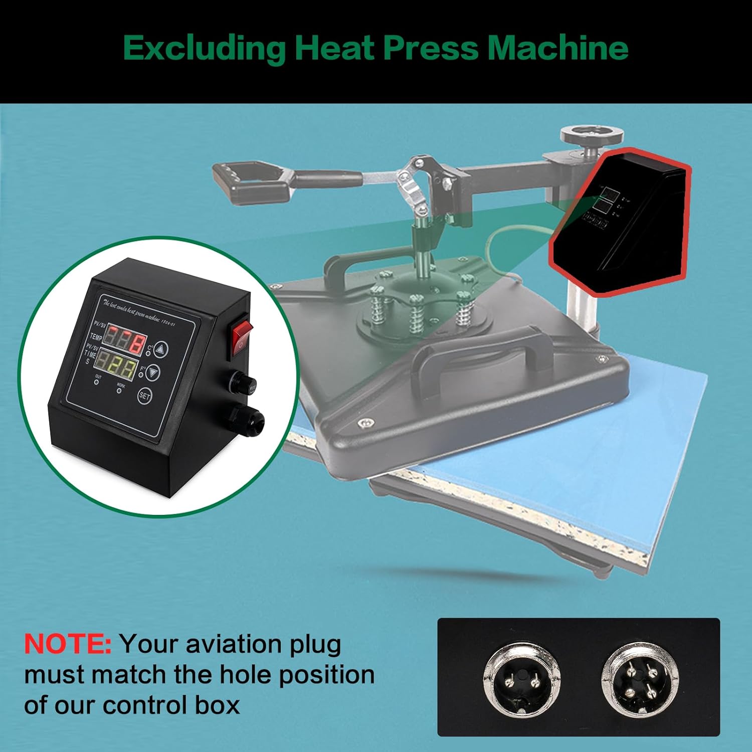 1400W Power Press Heat Press 15"x15", K-Type Temperature Controller Box with Time & Temperature LED Controller, K-Type Sublimation Transfer Machine for T-Shirt, Hat, Plate, Cup, Mug