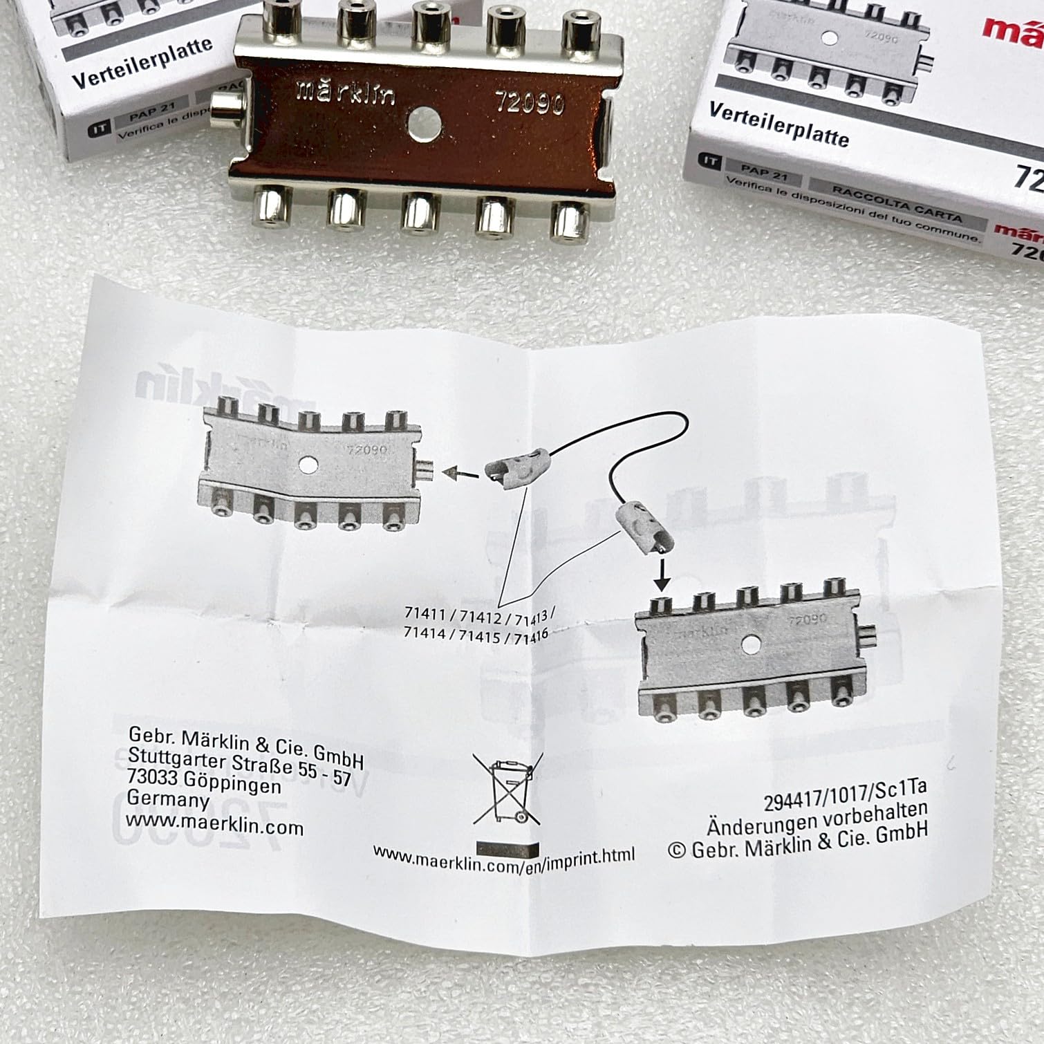 Märklin 72090 Lot de Plaques de Distribution pour Modélisme Ferroviaire H0 Z Trix – Répartiteur 11 Broches – Bundle Exclusif Iberplace avec Livret
