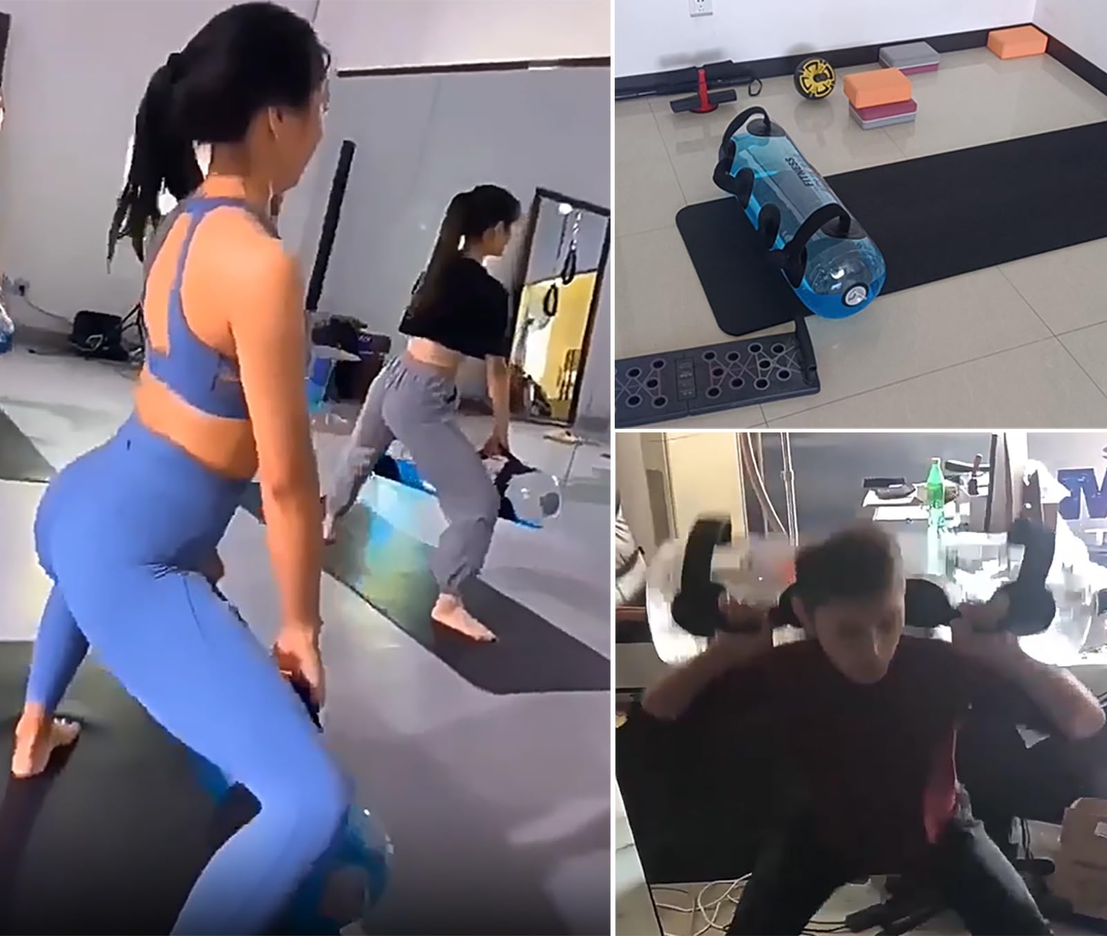 SAYOBO Portable Workout Water Bag Folding, Home Gym Weight Dumbbells Training Equipment, Clear Yoga Sandbag Tool with Pump, 10-35 Kg Sport Weights Bag (Color : 10kg)