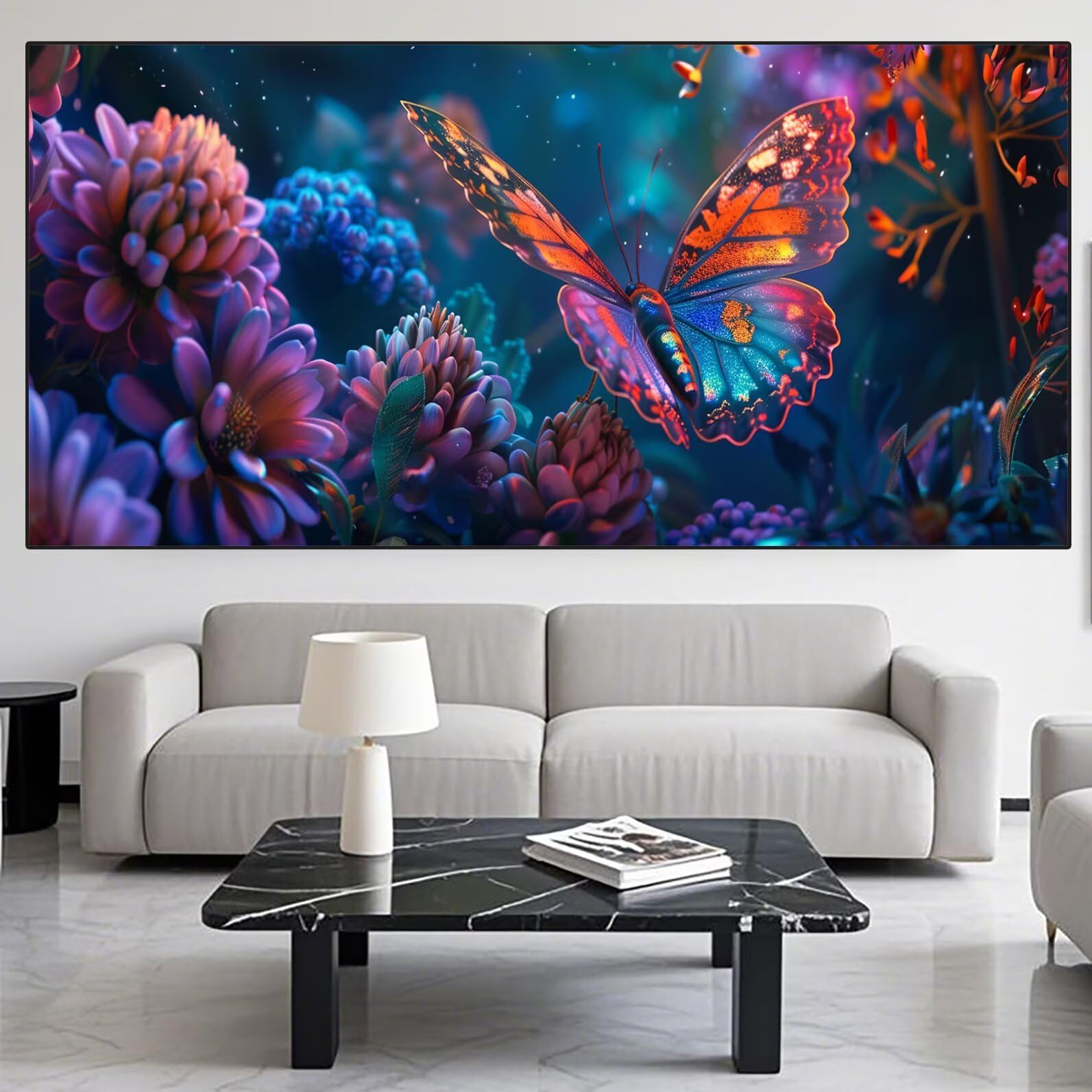 Diamentowy obraz motyl diament malarstwo dla dorosłych duży rozmiar 60 x 180 cm ogród haft diamentowy pełny zestaw, 5D aktywność ręczna malowanie diamentowe ścieg krzyżykowy do dekoracji ścian