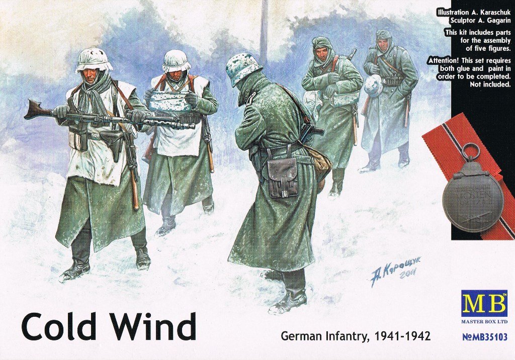 Master Box Models 1/35 "Cold Wind" WWII German Infantry, 5 Figures Set