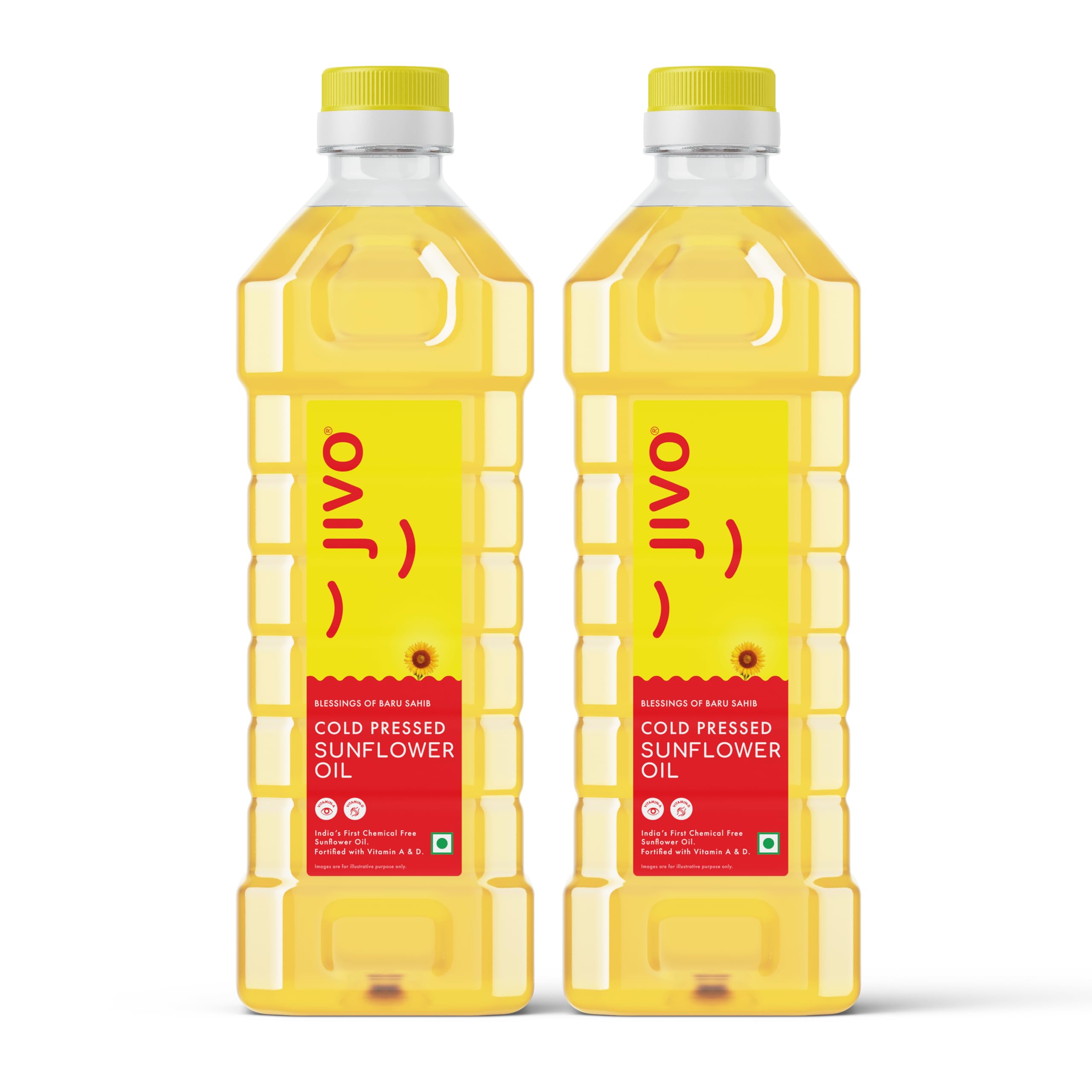Jivo Cold Pressed Sunflower Oil (Pack of 2L) - Chemical Free