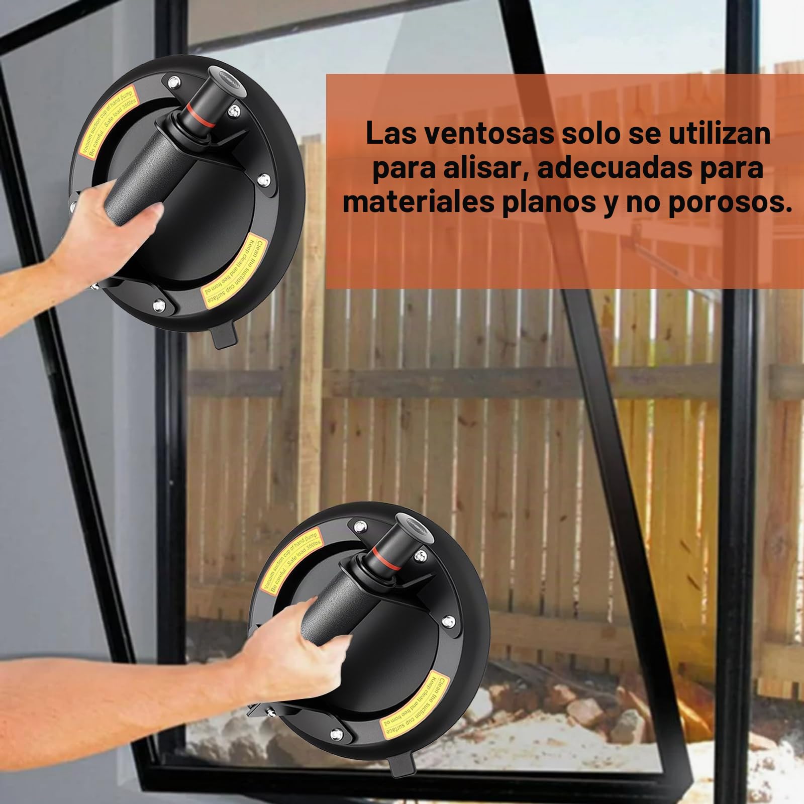 2 Pack 8"Ventosa Para Azulejos, Ventosas para Cristal con Maleta Portátil Ventosa de Vidrio Máx Cargas 200KG,Entosas de Vacío para Levantar Cristales, Mármol y Cerámica