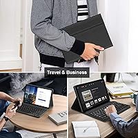 Vista 7 de Funda de teclado para tableta Xiaomi Pad 6/Pad 6 Pro de 11 pulgadas 2023, cubierta delgada de poliuretano con teclado Bluetooth inalámbrico