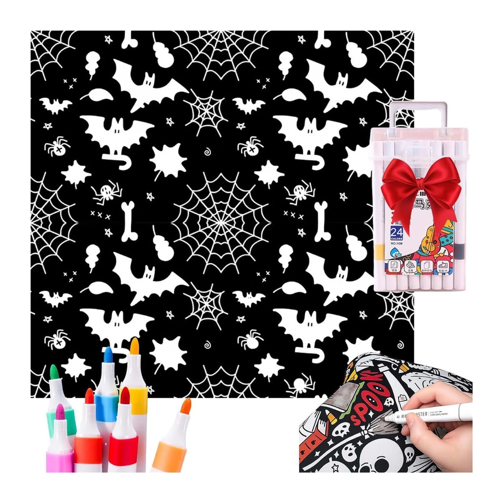 Vekoro DIY Coloring Blanket DIY Coloring Blanket with Markers Color Your Own Blankets(C)