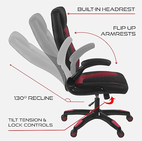 Miniatura 21 de Aon Archeus Silla ergonómica de oficina para juegos, silla de escritorio de computadora con respaldo alto con soporte lumbar, brazos abatibles,