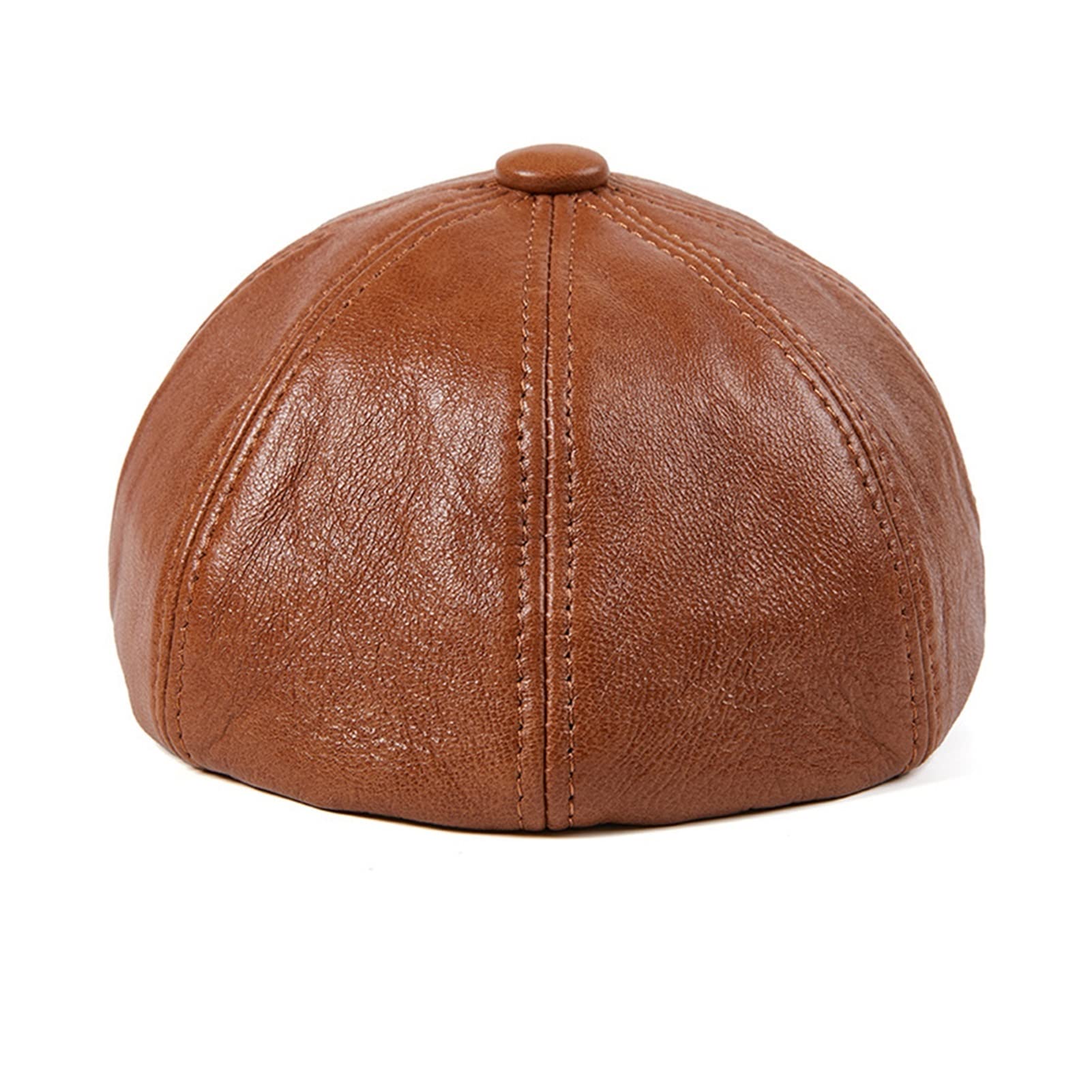 Newsboy Cap Real Leather Hat Mens Winter Czapki Czarny Brązowy Beige Beret