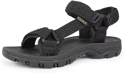 EQUICK Sandalias deportivas para mujer, sandalias con correa de punta abierta, antideslizantes, sandalias de agua para exteriores, cómodas sandalias