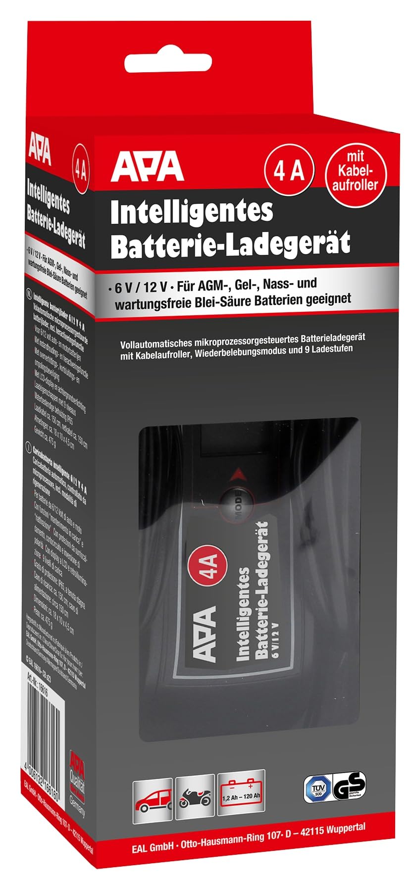 Eufab Chargeur Automatique 16616 6 V, 12 V 2 A 2 A, 4 A 1 pc(s)