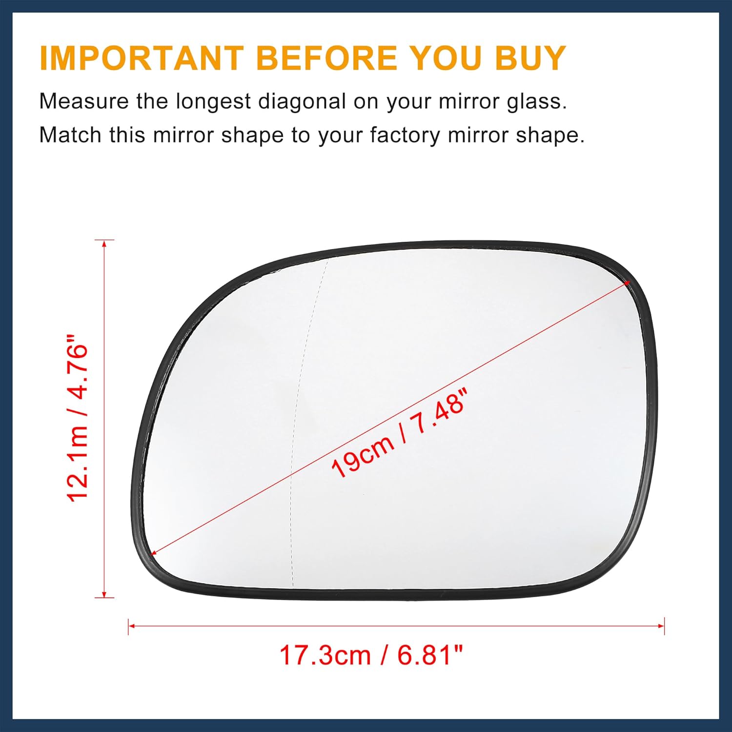 for Dodge Caravan for Chrysler Town Country Car Rearview Driver Left Side Heated Mirror Glass Replacement W/Backing
