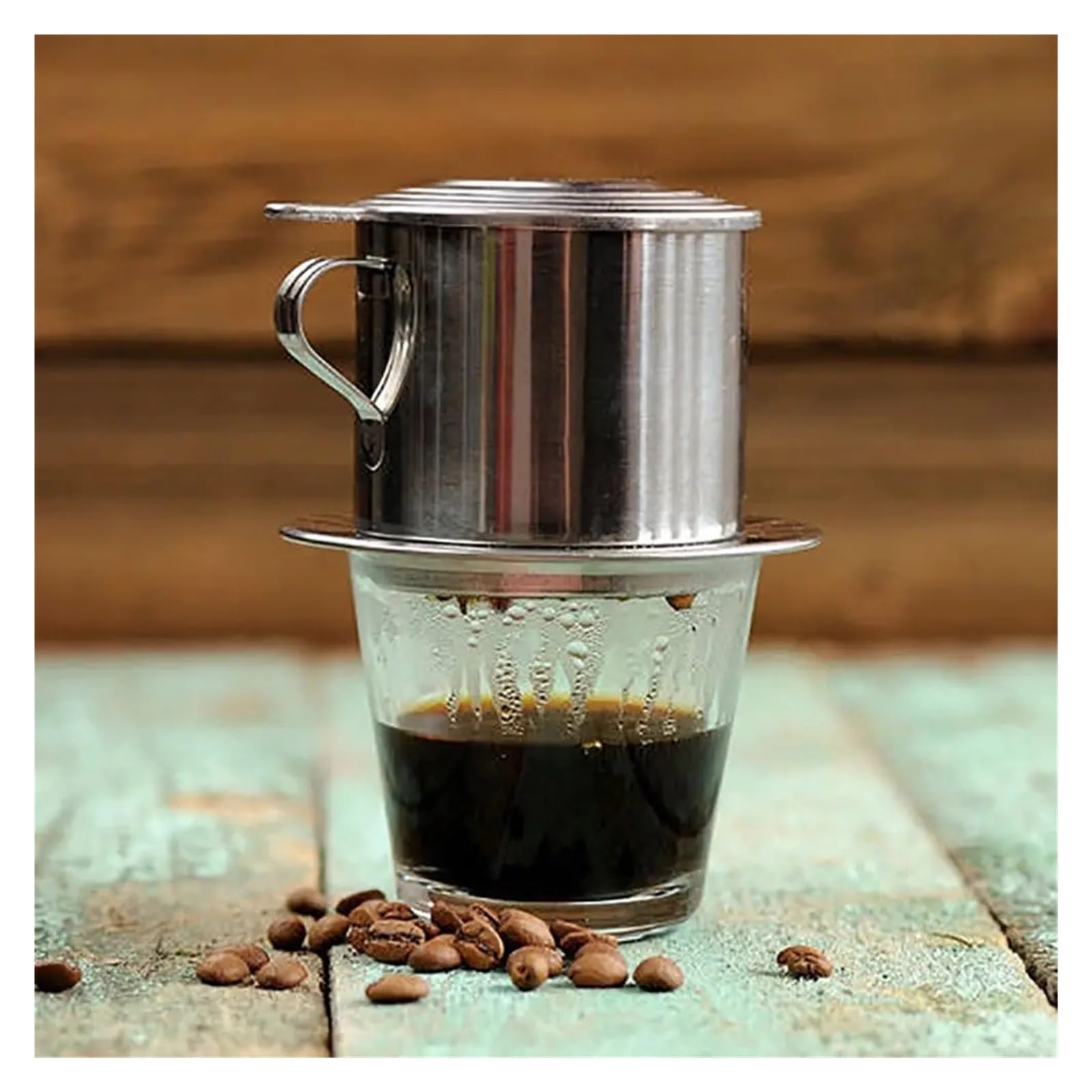 Edelstahl-Kaffeefilter, GUYTRM Kaffeefilter aus Edelstahl, vietnamesischer Kaffee, Phin, 50 ml, 100 ml, Silber, mehrere Größen(50ml)