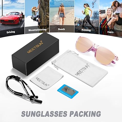 Miniatura 7 de MEETSUN Gafas de sol deportivas polarizadas para mujeres y hombres para conducir, correr, ciclismo, pesca, gafas de sol con protección UV400