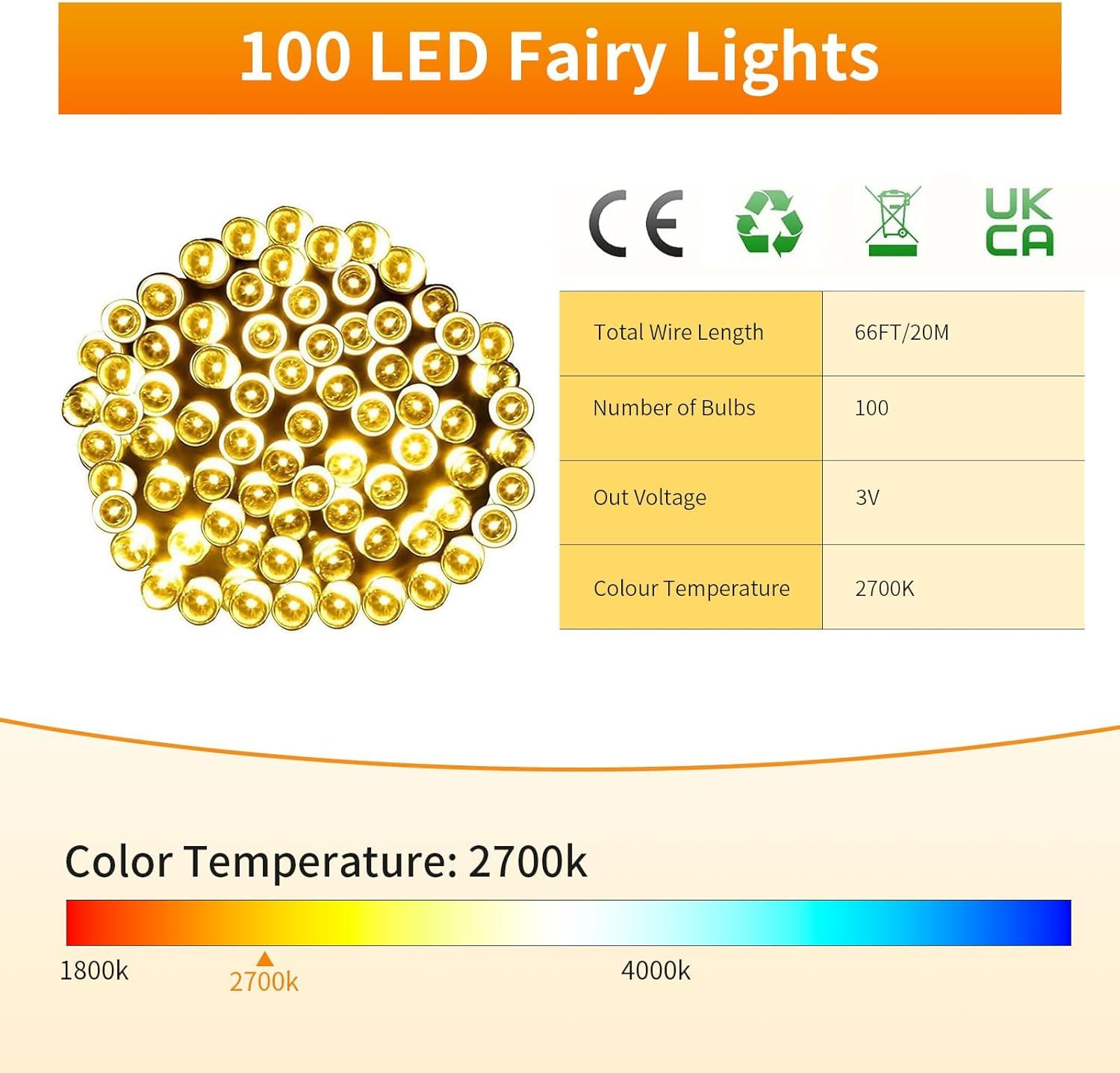 Gresonic Catena luminosa a LED da 100/200/300/400, alimentata a corrente elettrica con spina, per interni ed esterni, per matrimoni, Natale, feste, bianco caldo (cavo verde, 600 LED)