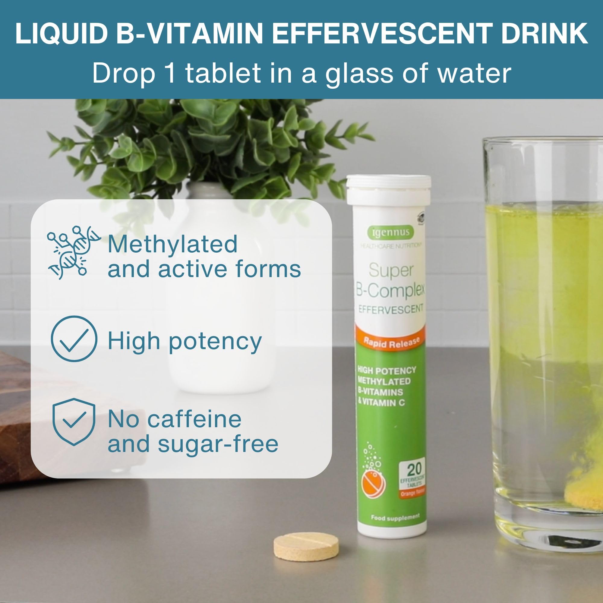 Igennus Super B-Complex Methylated Liquid B-Vitamin Effervescent Supplement — Amazon image 2