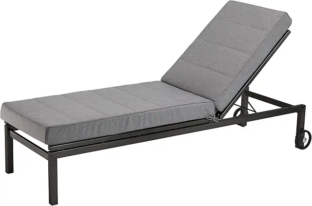 Coussin chaise longue jardin XDREAM - Matelas extérieur anthracite 60x200 cm