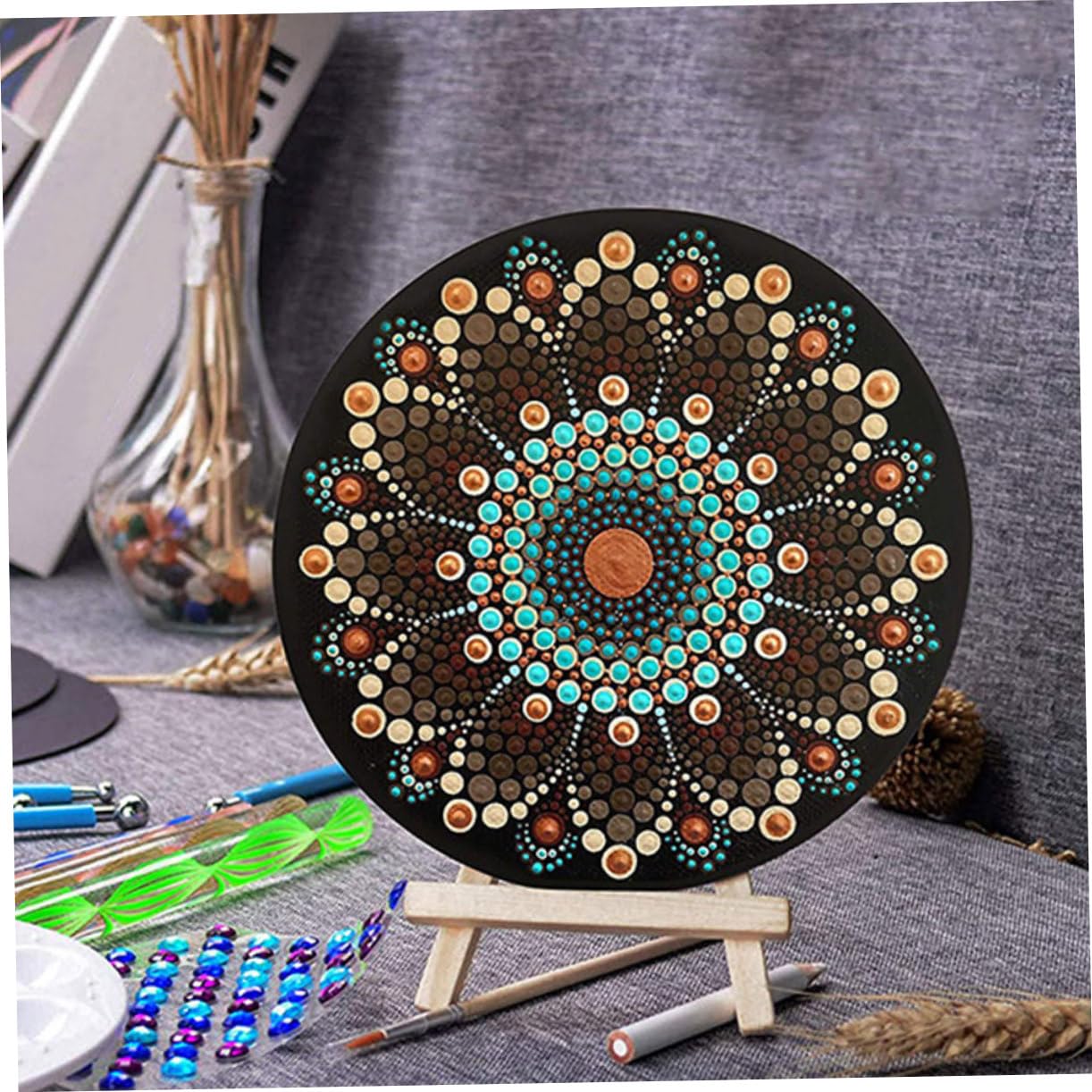 Lurrose 40stücke Mandala Zeichentafeln Runde Malpappe Für Mandala Dot Painting Vielseitig Einsetzbar Für Wasserfarben Für Kreative Kunstprojekte