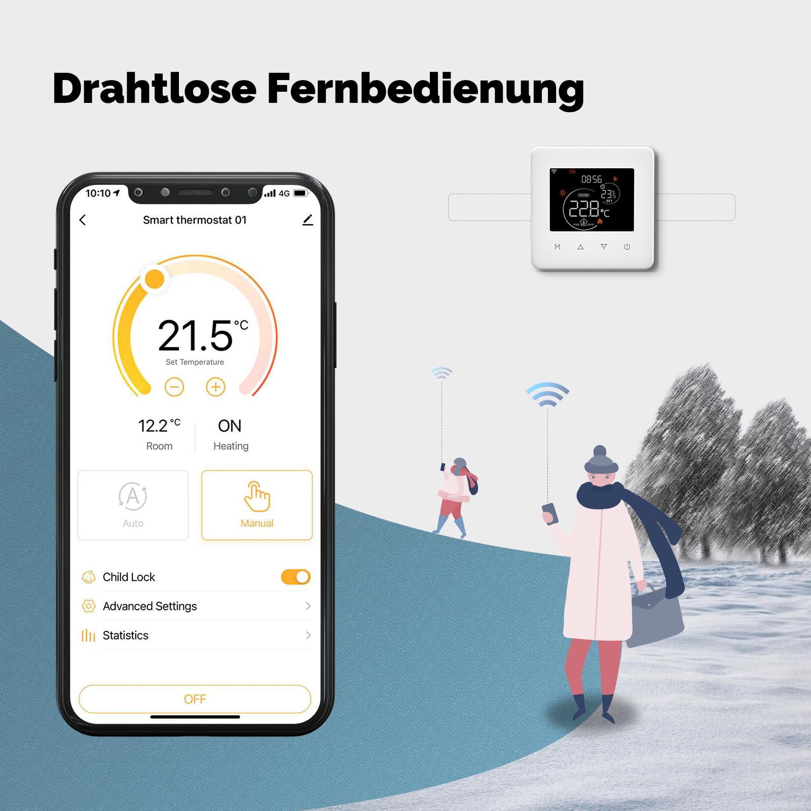 MOES Smart Thermostat für Boiler, WLAN Raumthermostat Programmierbares Kompatibel Alexa Echo/Google Home,Smart Life/Tuya App