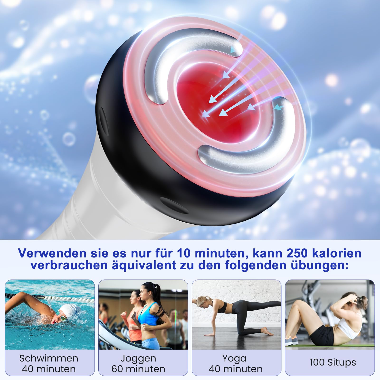 40K Massagegerät, 4-in-1 Ultraschall- und Radiofrequenzgerät, Schönheitsgerät für Gesicht und Körper zur täglichen Hautpflege