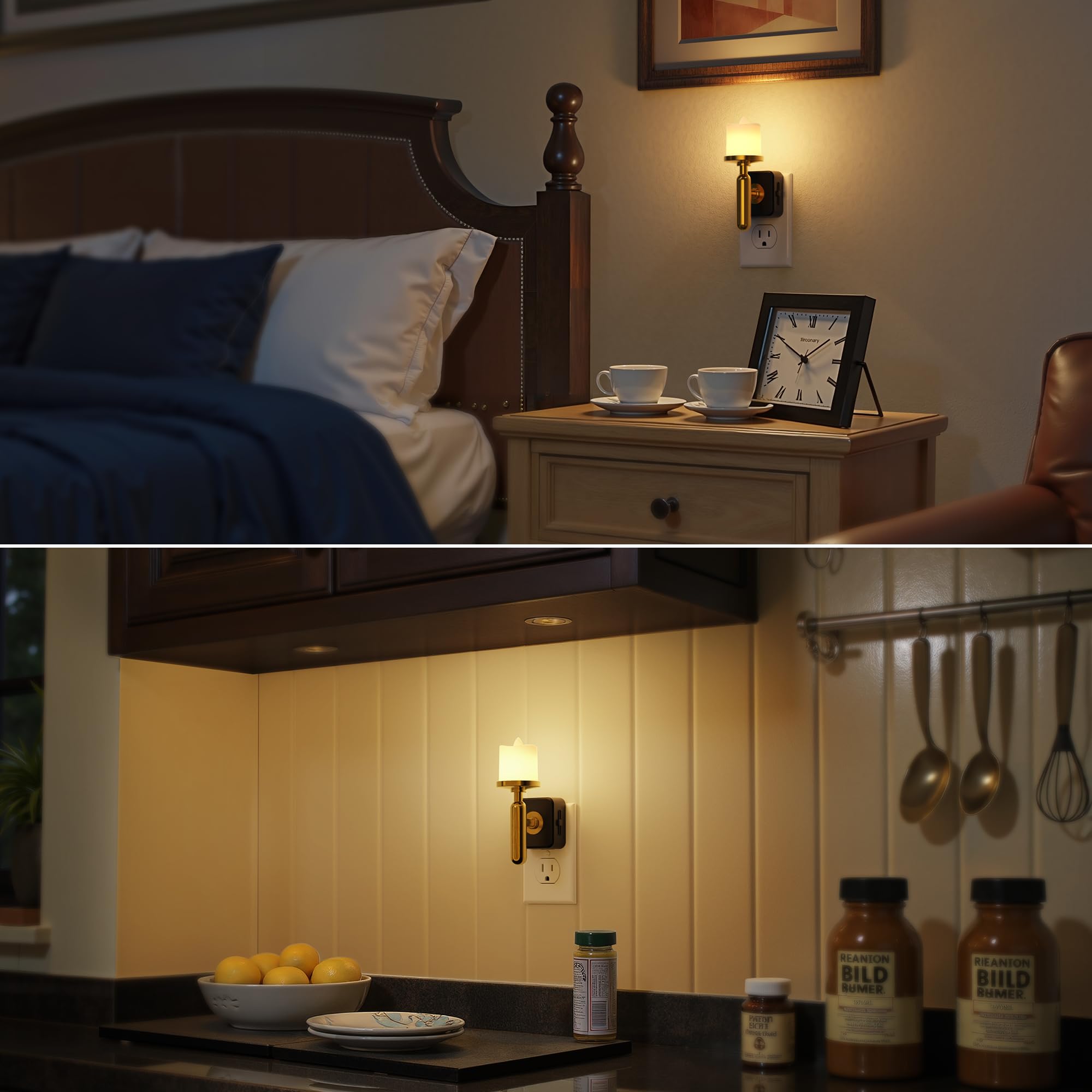 Briignite Luz nocturna sin llama, luces nocturnas enchufables en la pared, luz nocturna LED con sensor de luz, luz nocturna regulable de 0 a 100 lúmenes, luz nocturna blanca suave de 3000 K para baño