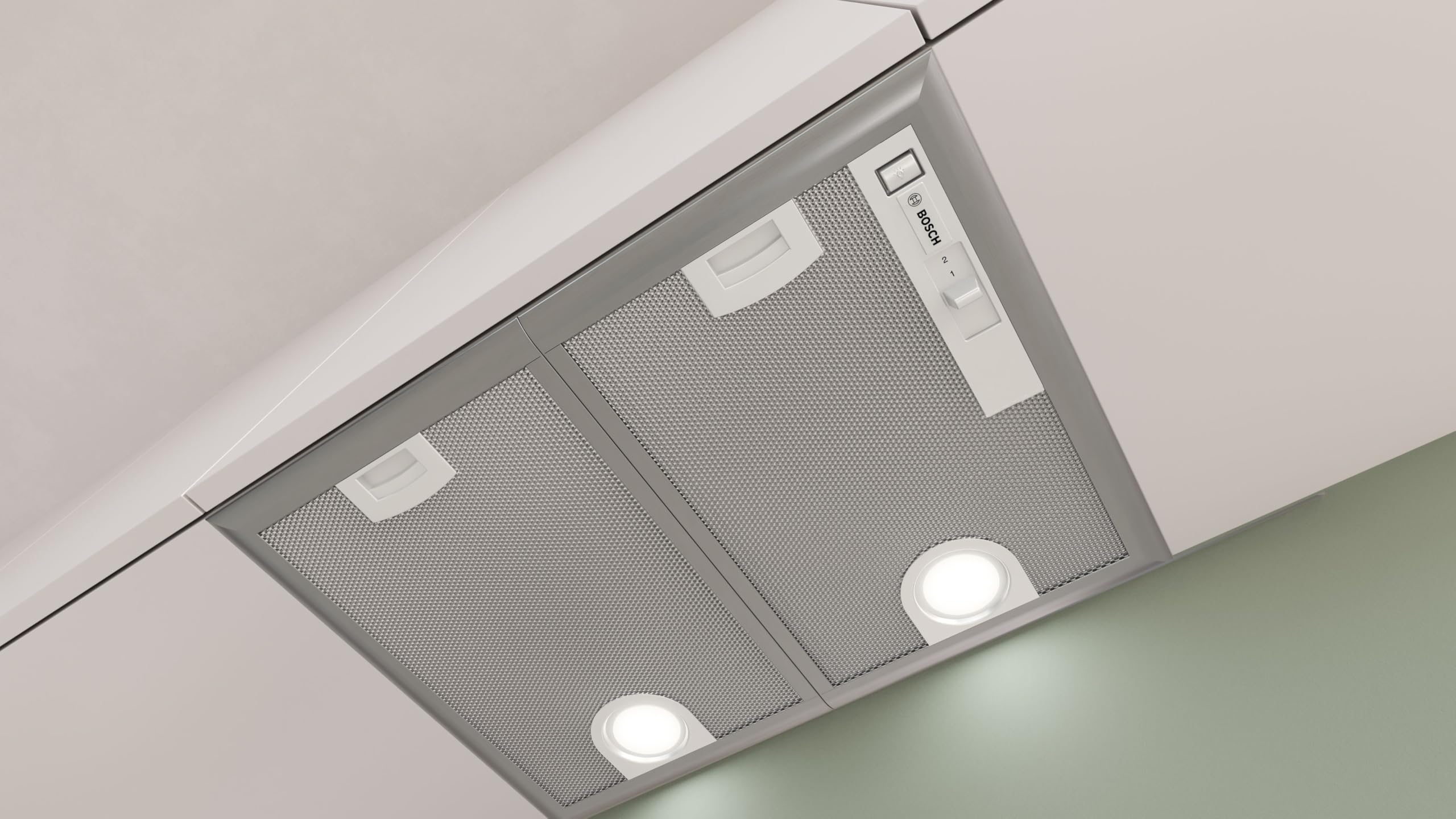 Bosch DHL555BM Serie 4 Lüfterbaustein 53 cm LED-Beleuchtung Abluft Umluft Metallfettfilter spülmaschinengeeignet Silber Metallisch