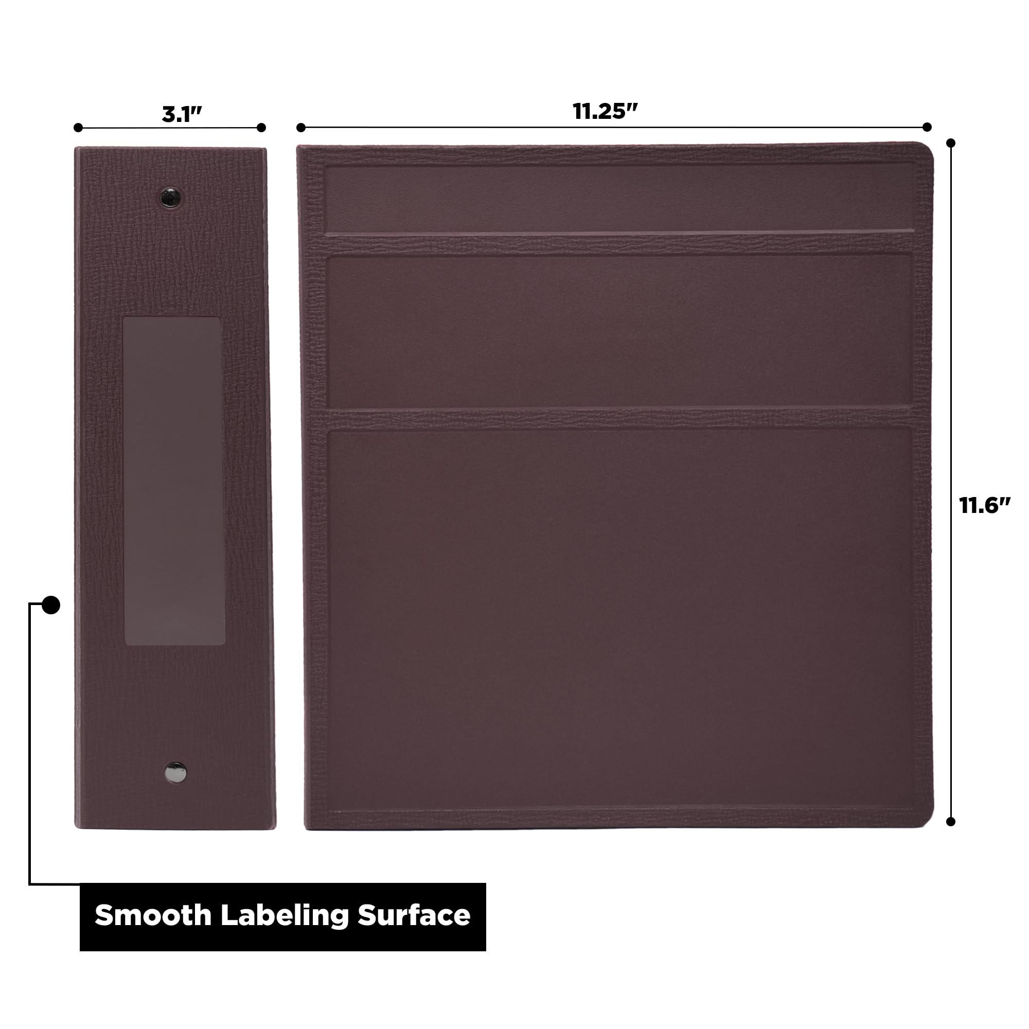 Carstens 3-Inch Heavy Duty 3-Ring Binder - Side Opening, Plum, Durable Plastic, Precision No-Gap Rings, Waterproof Cover, No Pockets, Holds 400 US Letter Sheets, BPA-Free, Made in USA (1711-3R)