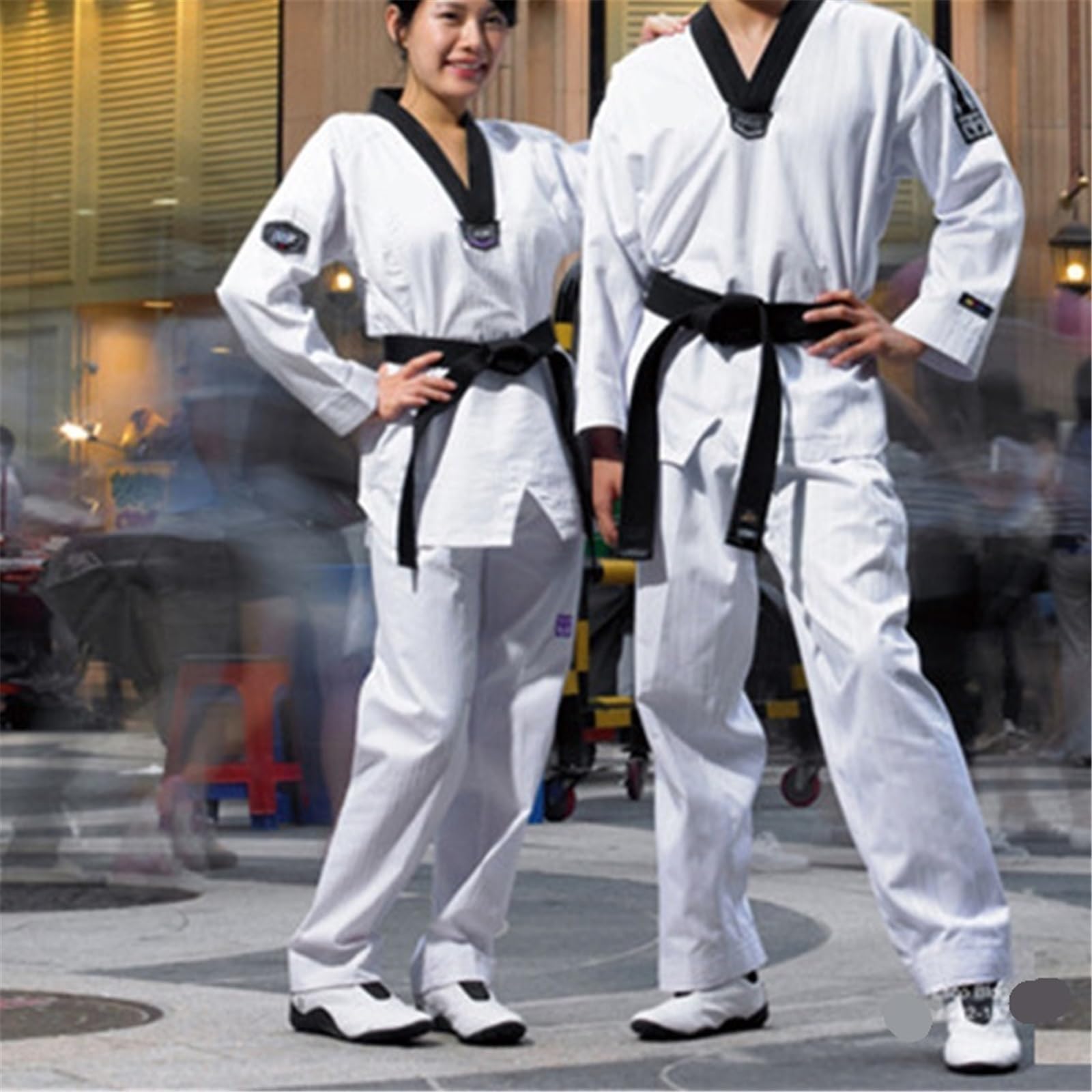 Kimono da Karate Uniforme da Taekwondo for Allenamento in Palestra, Tuta da Competizione for Uomo e Donna, Set di Camicia e Pantaloni for Karate(130)