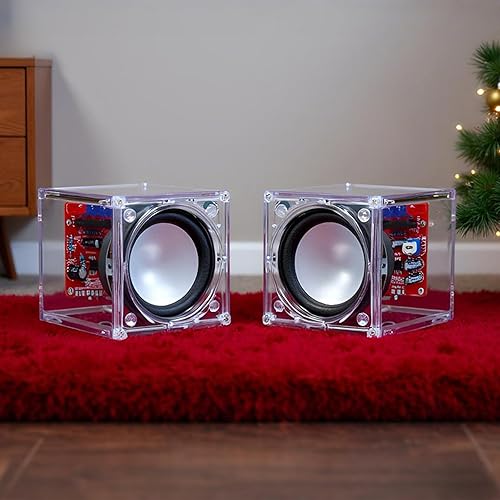 Gikfun Caja de altavoces mini estéreo USB mejorada, amplificador electrónico transparente para Arduino EK1918, kit de montaje de amplificador de