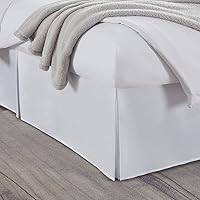 Nestl Queen White Bed Skirt 14 Inch Drop - Soft Brushed Microfiber Pleated, Hotel Quality Shrink & Fade Resistant