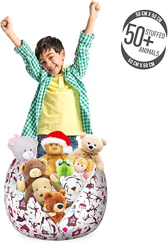 Miniatura 39 de Lunarable Silla de almacenamiento para adolescentes, coloridos patines de estilo retro, para actividades juveniles, para niñas y niños, divertido