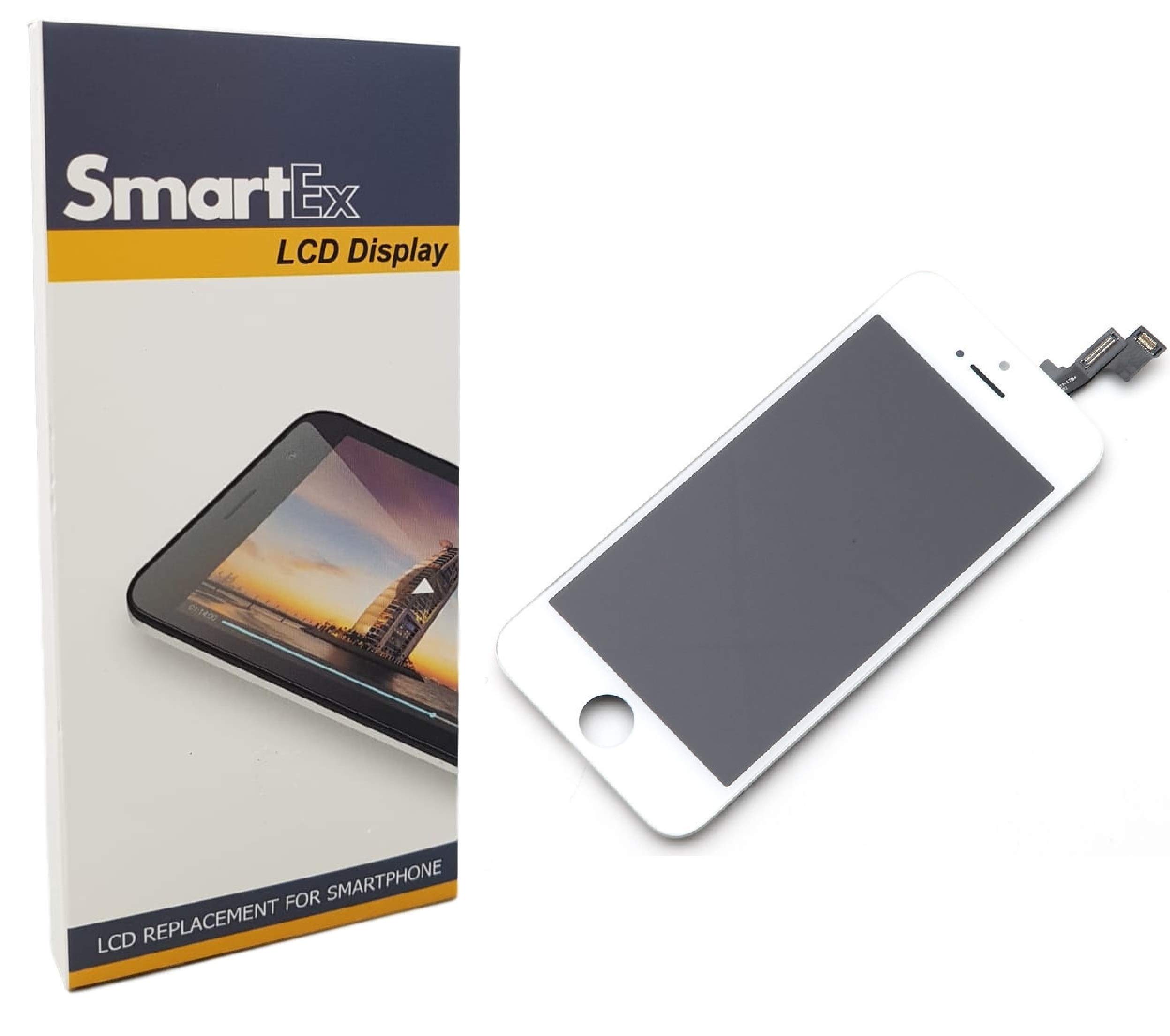 Smartex® New Display Bianco Compatibile con iPhone SE/Schermo LCD Retina e Vetro Touch Screen