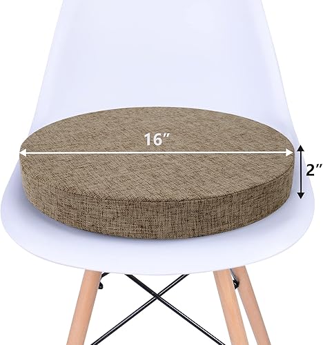 Miniatura 3 de Tromlycs Cojín redondo para asiento de silla de 16 pulgadas, para taburetes circulares, almohada de espuma decorativa antideslizante, 1 pieza, 16 x