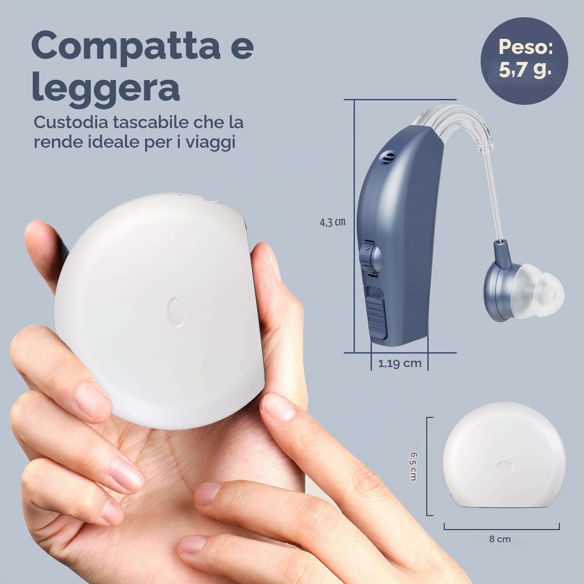 Coppia MEDca con durata della batteria per tutto il giorno, blu moderno