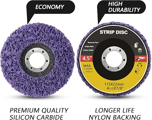 Miniatura 3 de ZEHIQ Disco de molienda de discos de tira, paquete de 6 ruedas de pelado de 4-12 pulgadas x 78 pulgadas para amoladora angular para eliminar