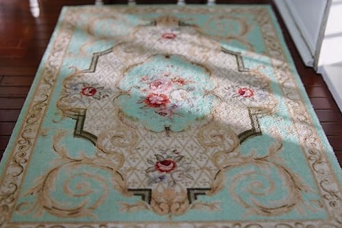 Miniature Dollhouse 1/12 Scale Carpet Light Blue Floral French Swirls