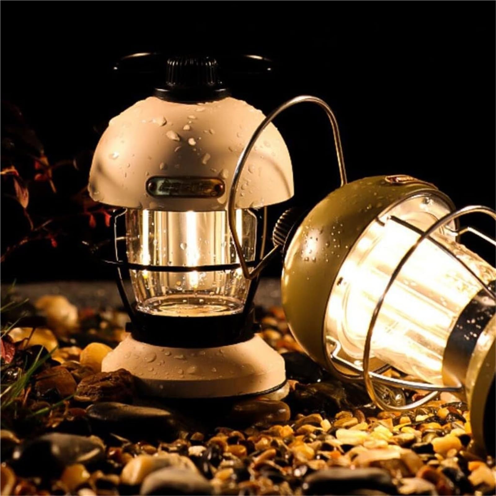 Tragbare Campinglaterne – Zeltlampe mit USB-Ladekabel, Stimmungsbeleuchtung für Abenteuer im Freien, kompaktes Design (grün)