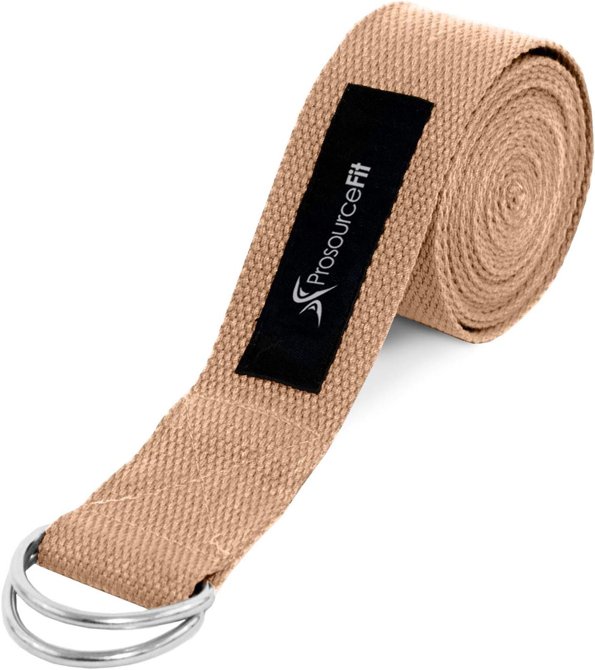 ProsourceFit Metal D-Ring Yoga Strap - Beige : Sports & Outdoors