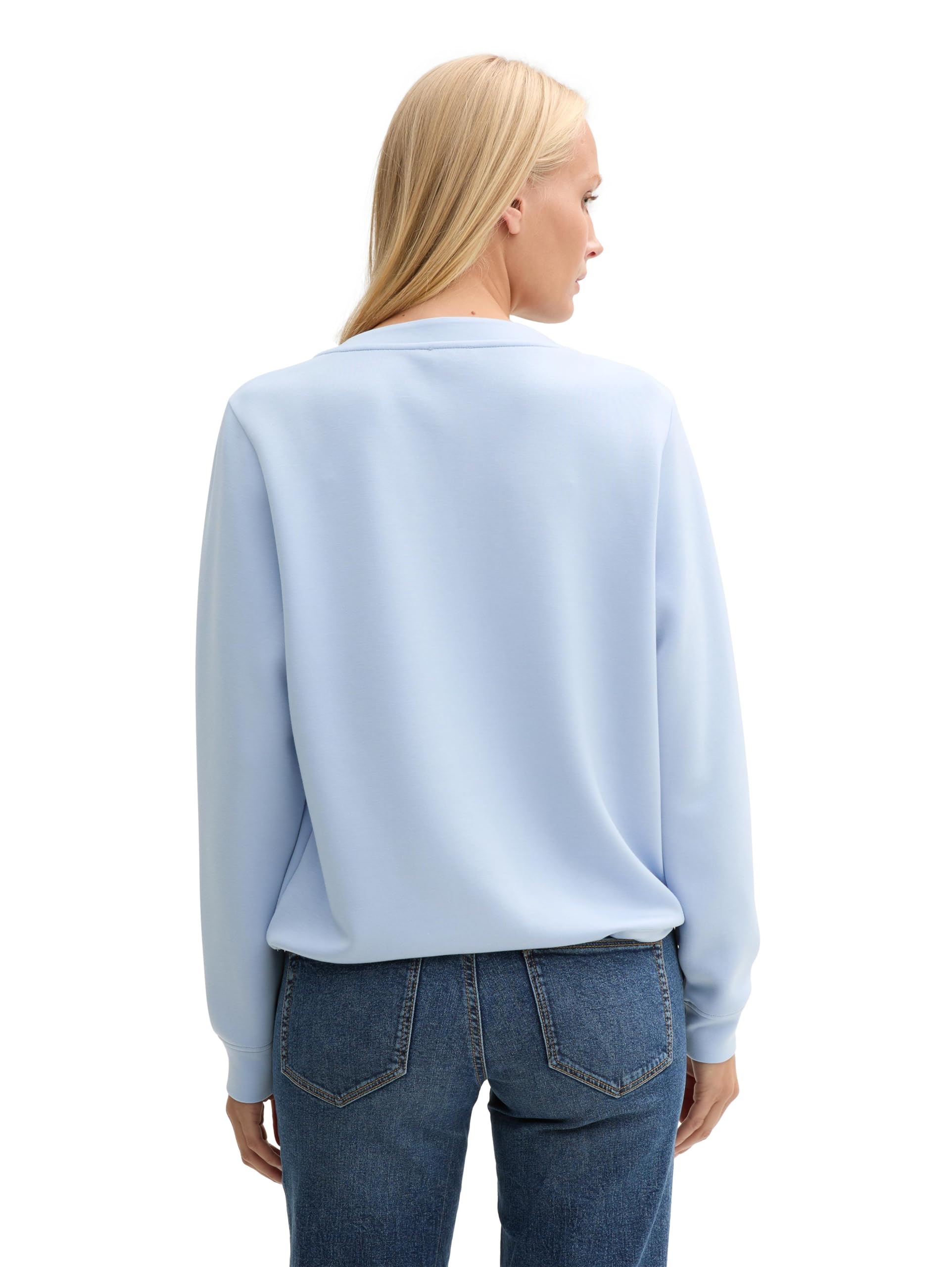 Tom Tailor Damen 1044956 Plussize Sweatshirt mit V-Ausschnitt