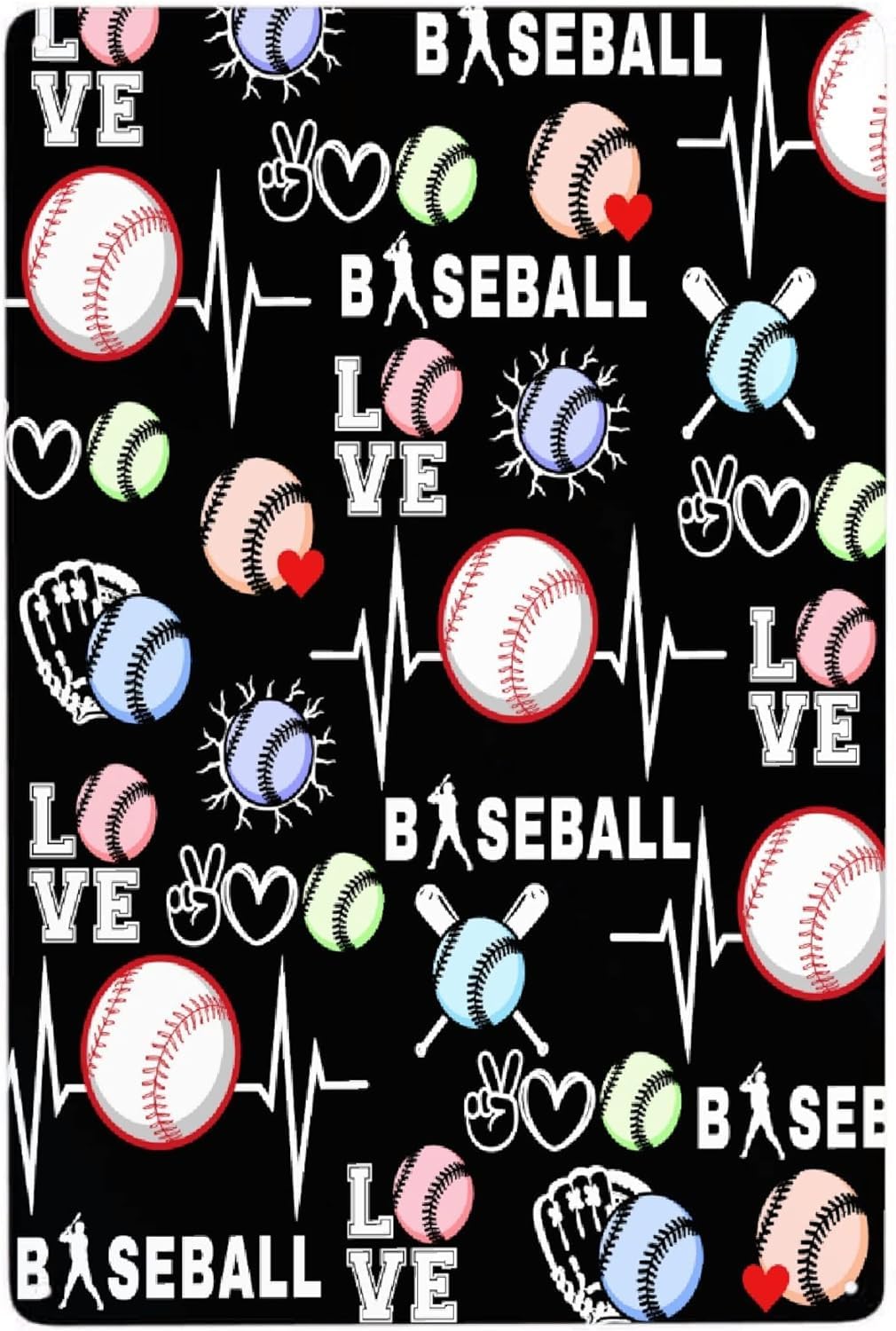 peiyeety Baseball Vintage Aluminum Metal Poster Sign Decor-Retro Metal Tin Sign For Home Wall Decor, Kitchen, Bedroom, Signs Gift 8"x12"