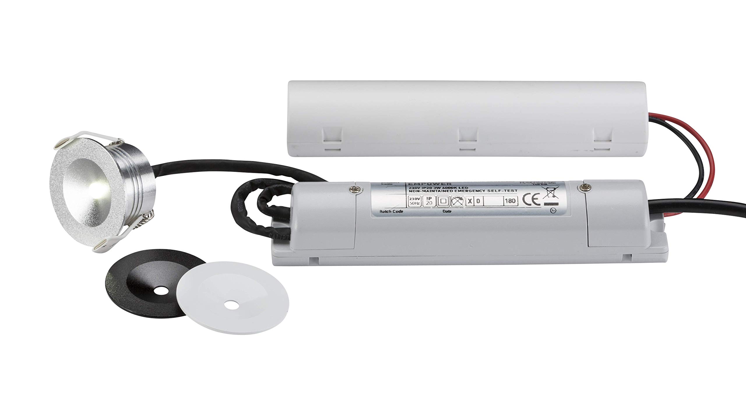 Knightsbridge Daylight + Selftest Emergency Downlight, 3 W, White