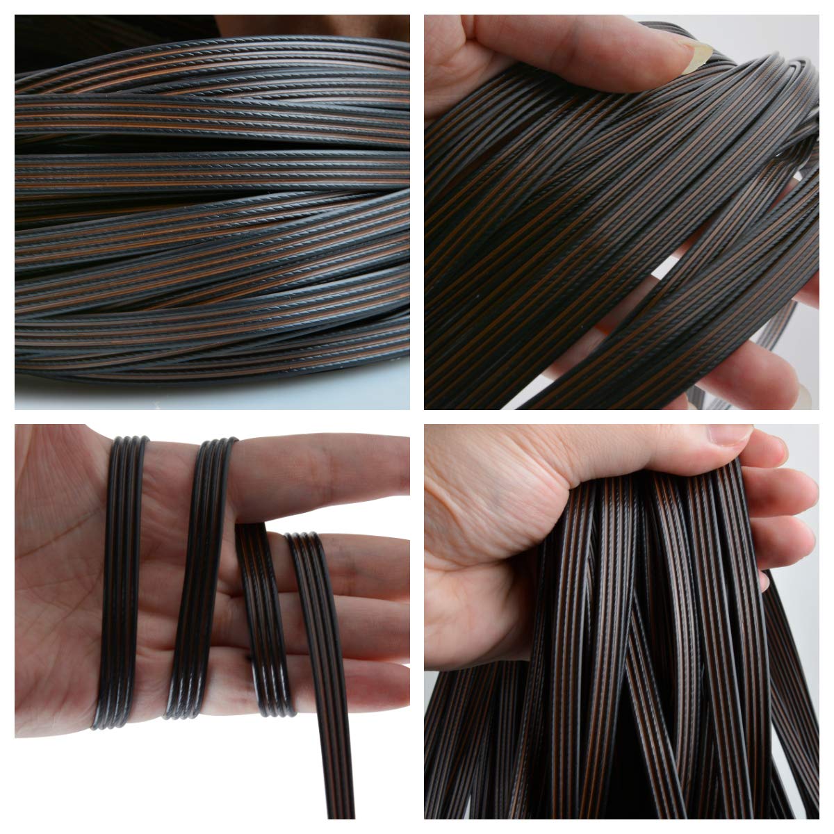 YebiO 500G (70M) Gradientowe Płaskie Tkanie Rattanu, Szerokość 8Mm Syntetyczny Rattan Naprawa Dzianina Materiał Plastikowy Rattan Dla Majsterkowiczów Handmadeniture Krzesło Kosz Stołowy/02 Coffe
