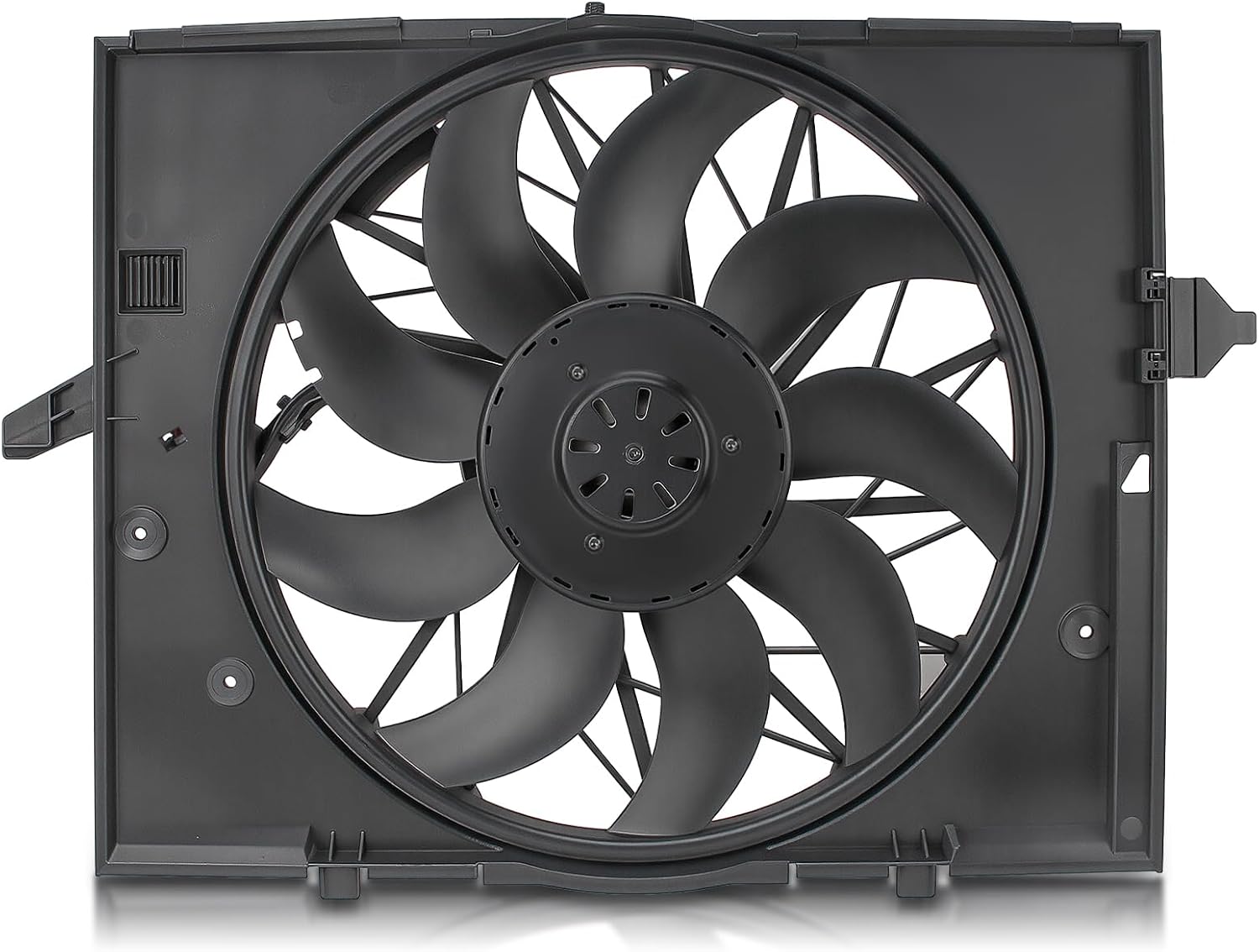 AUTOKAY Engine Cooling Fan Assembly, Cooling Radiator Fan Replacement for BMW E60 525 530 545 645 E65 750, Replace 17427543282 17427514181