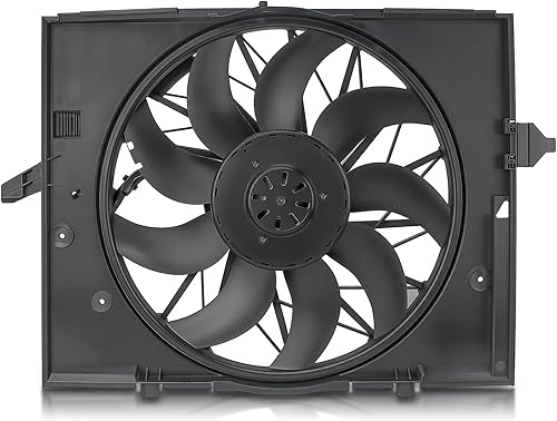 AUTOKAY Conjunto de ventilador de refrigeración del motor, reemplazo del ventilador del radiador de refrigeración para BMW E60 525 530 545 645 E65