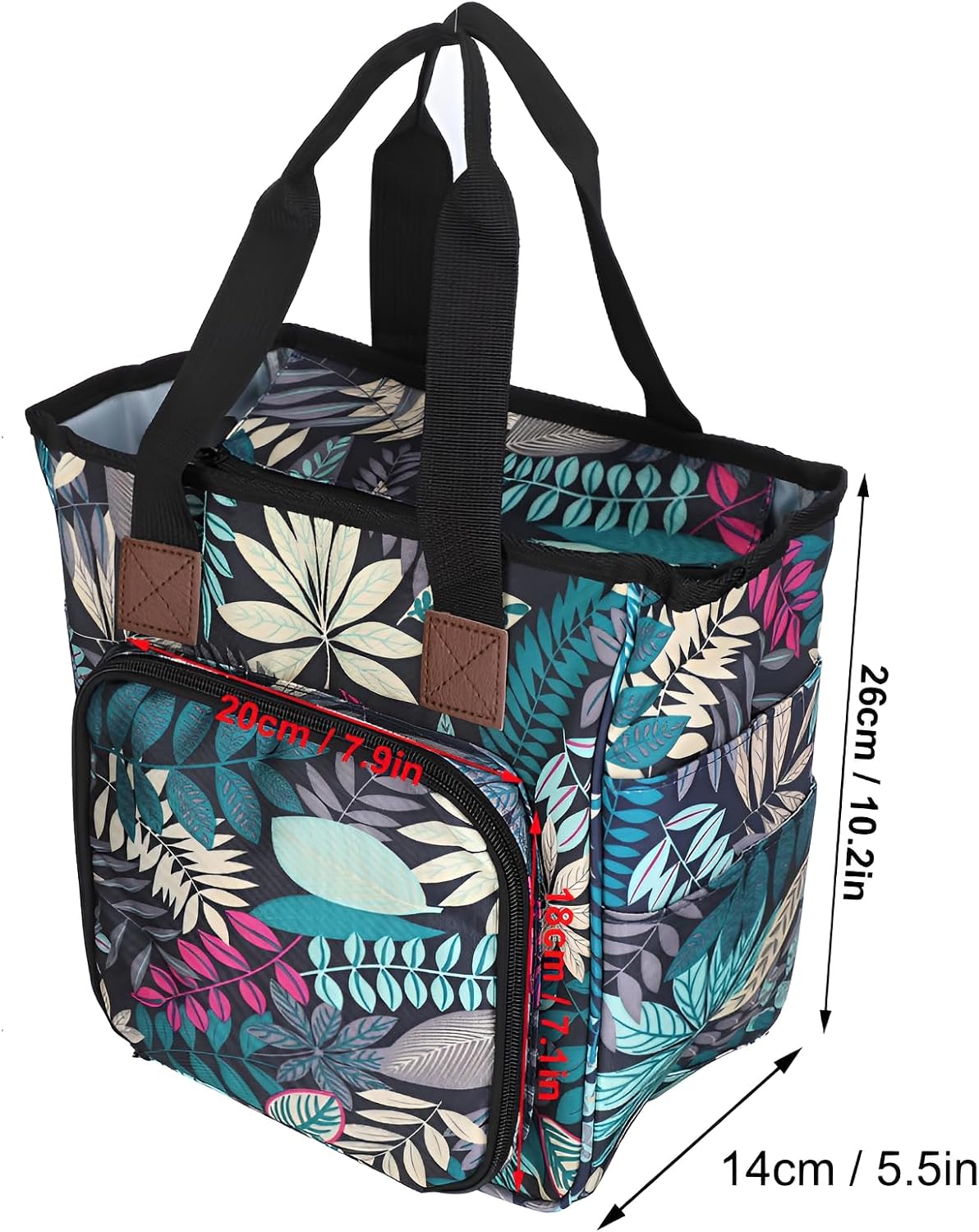 ACNTENY Yarn Storage Tote, Large Crochet Organizer with Shoulder Strap image 2
