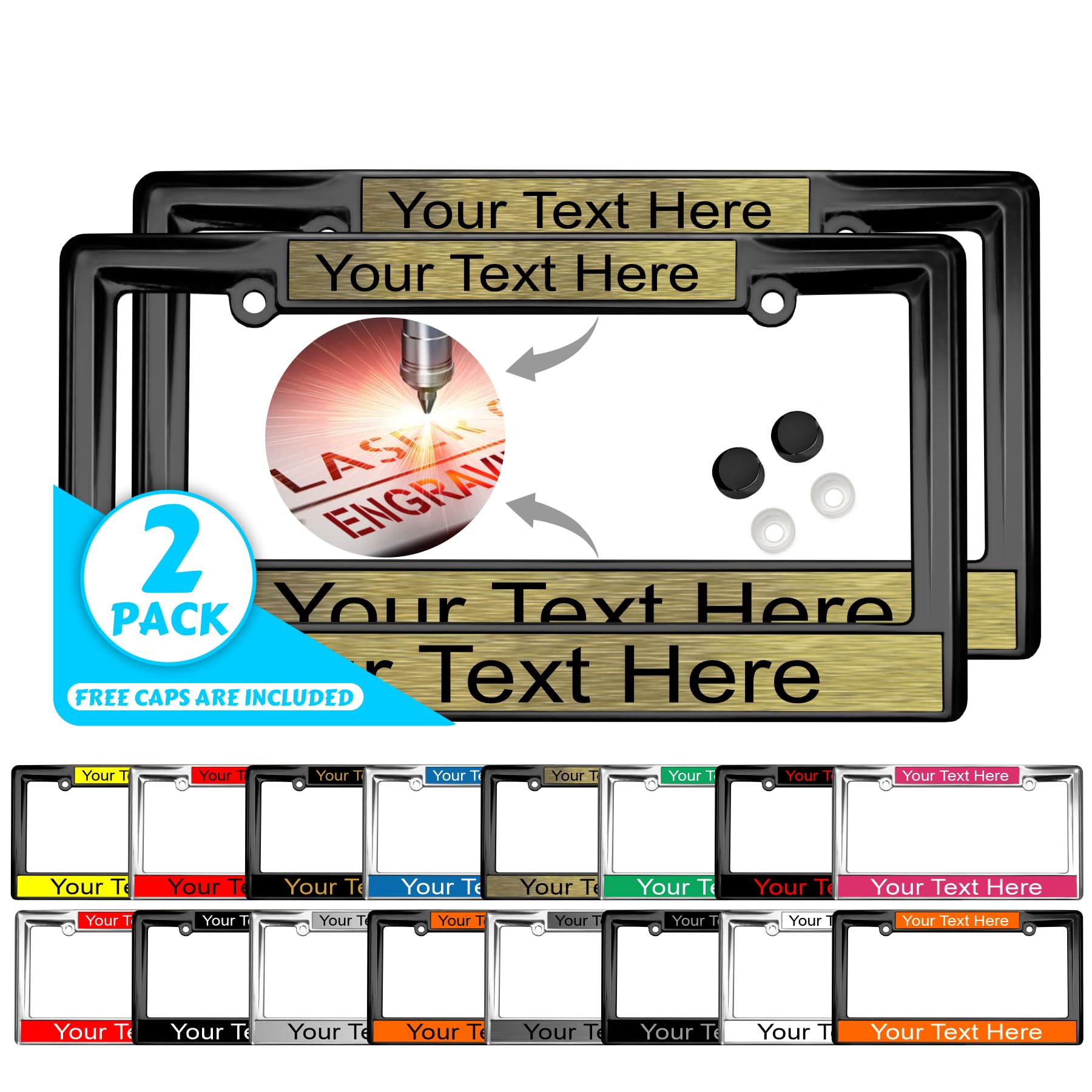 Custom Personalized Heavy Duty Metal Laser Engraved Car License Plate Frame wit - Picture 66 of 113