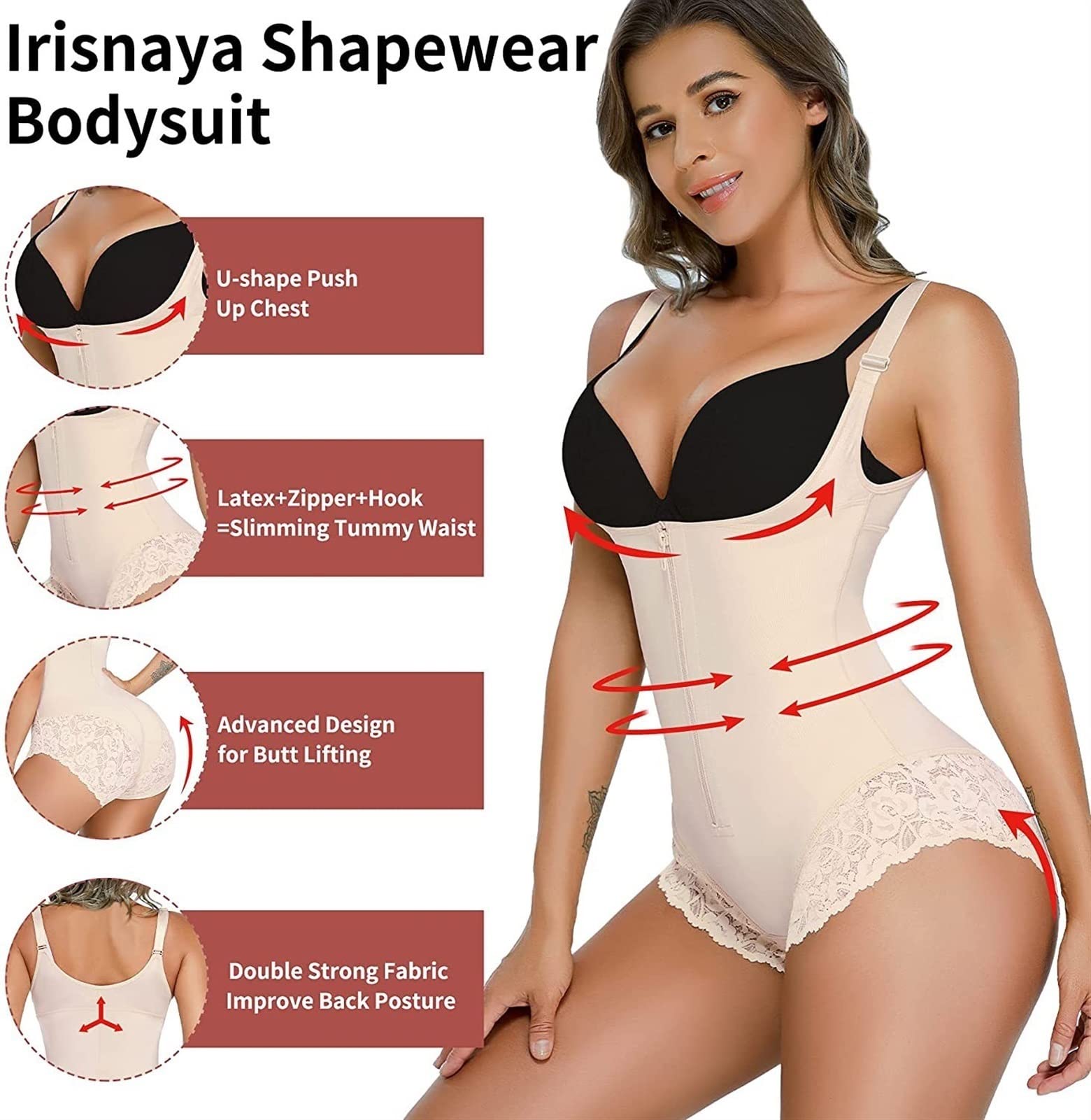 QHQQXN Body Shapewear wyszczuplają brzuch Plus Size Butt Lifter Body Shaper dla kobiet