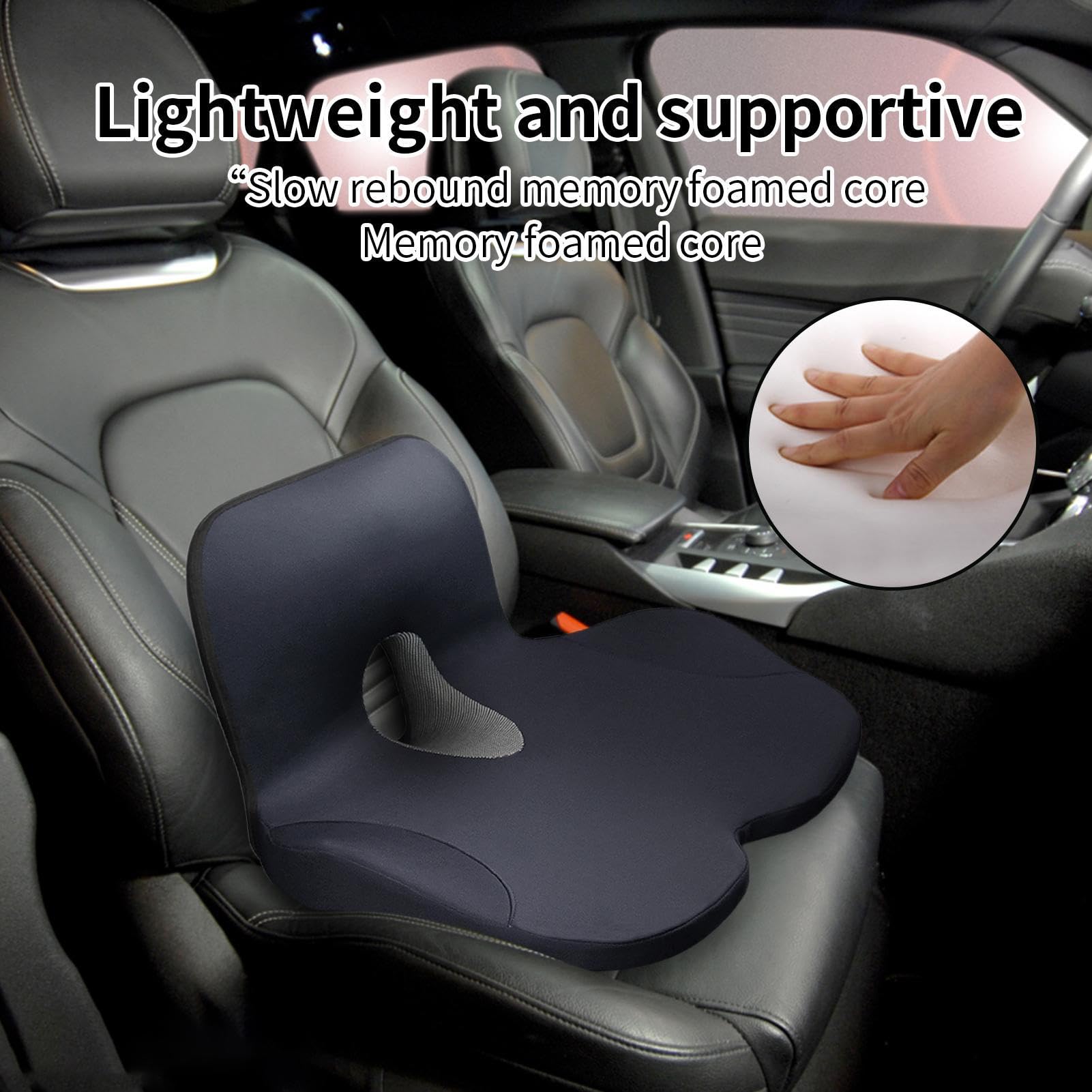 Generico Cuscini Auto Per Guidare,Cuscino In Memory Foam Per Sedia Da Scrivania | Supporto Lombare Ergonomico Antiscivolo E Traspirante Per Sedile Auto Adulti E Autisti Che Stanno Seduti A Lungo