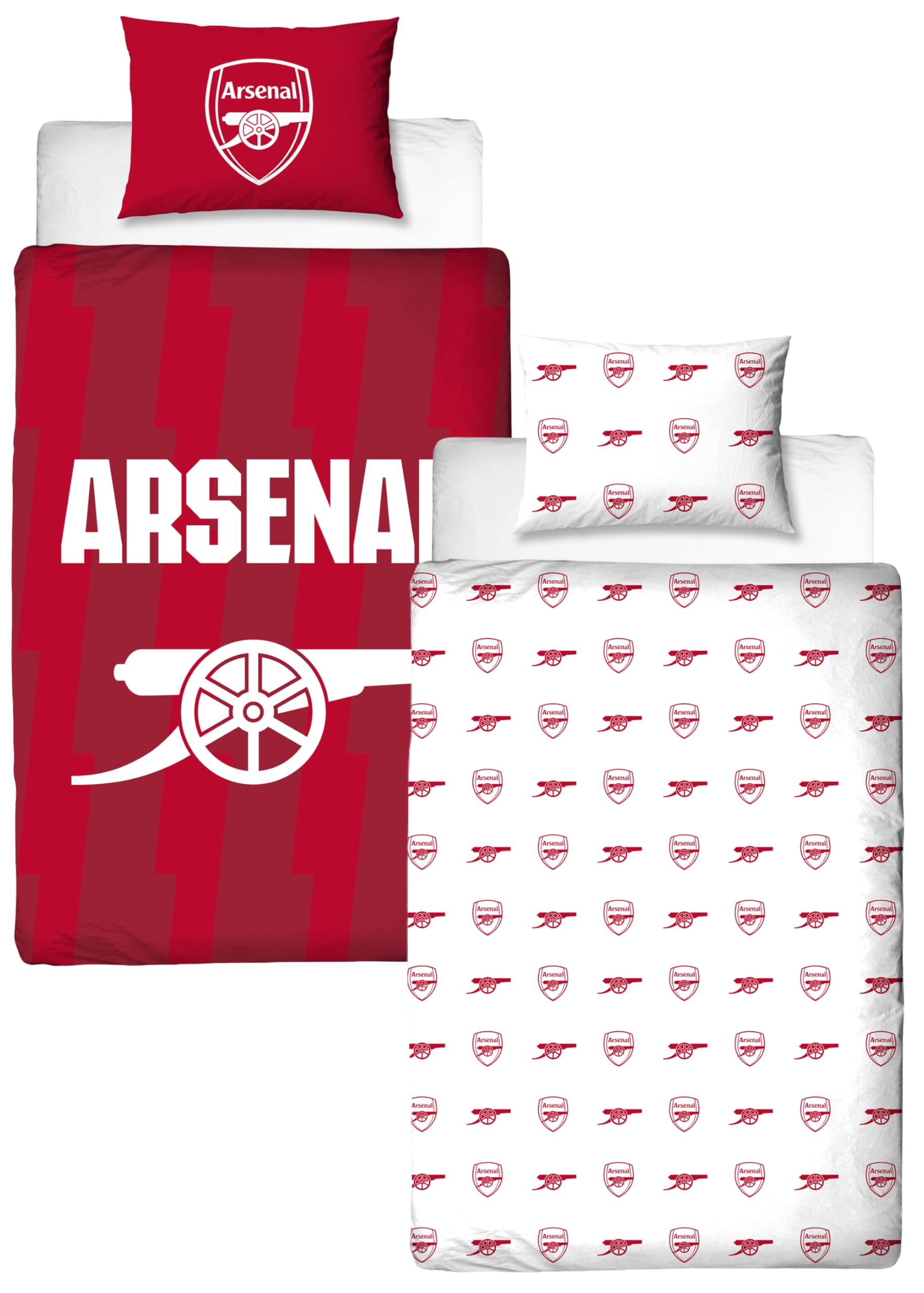 Arsenal Fc Lightning Single Duvet Cover And Pillowcase Set