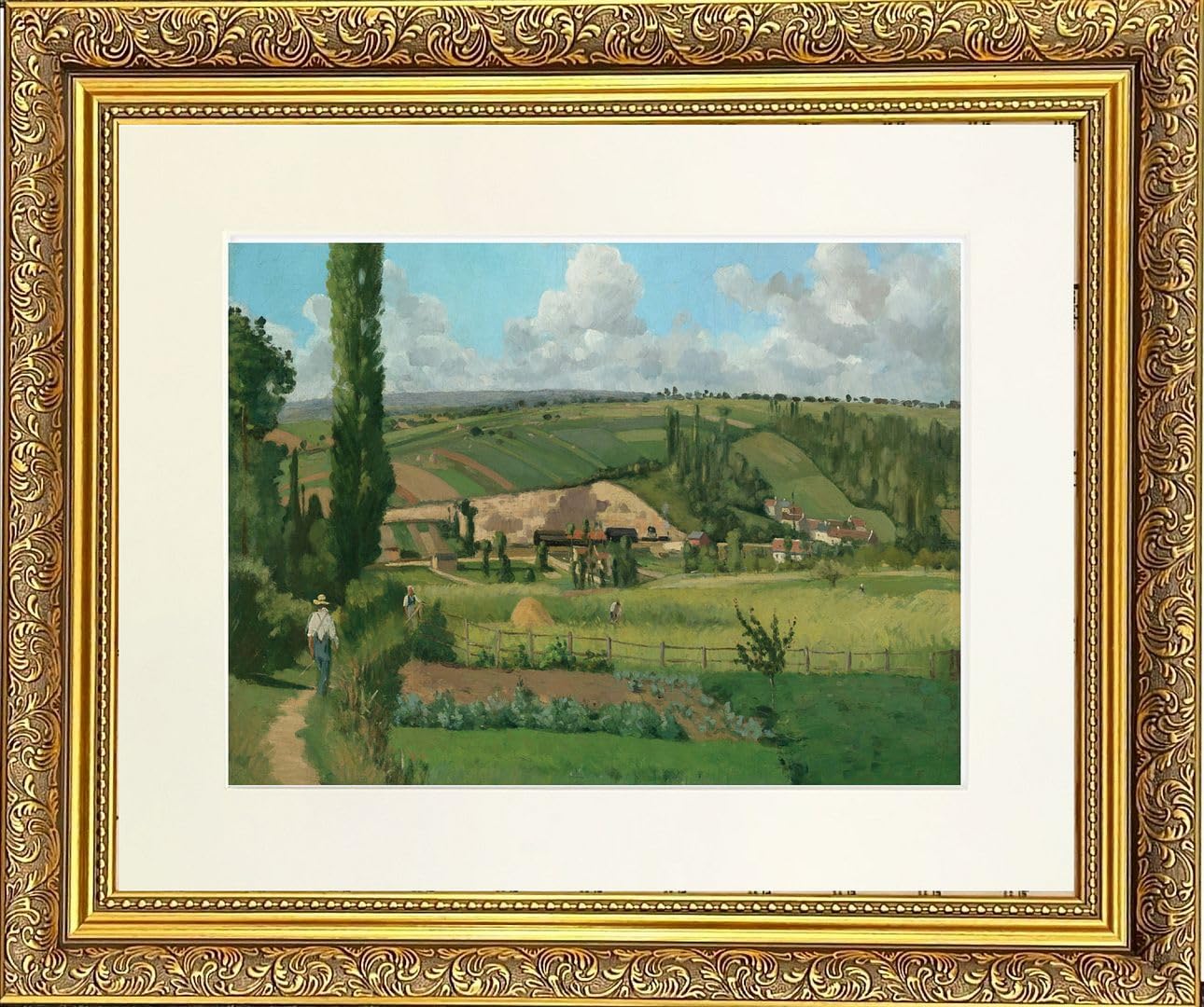 Landscape B1 Mounted & Framed Print in Gold Dahlia Frame 14 x 12 Inch